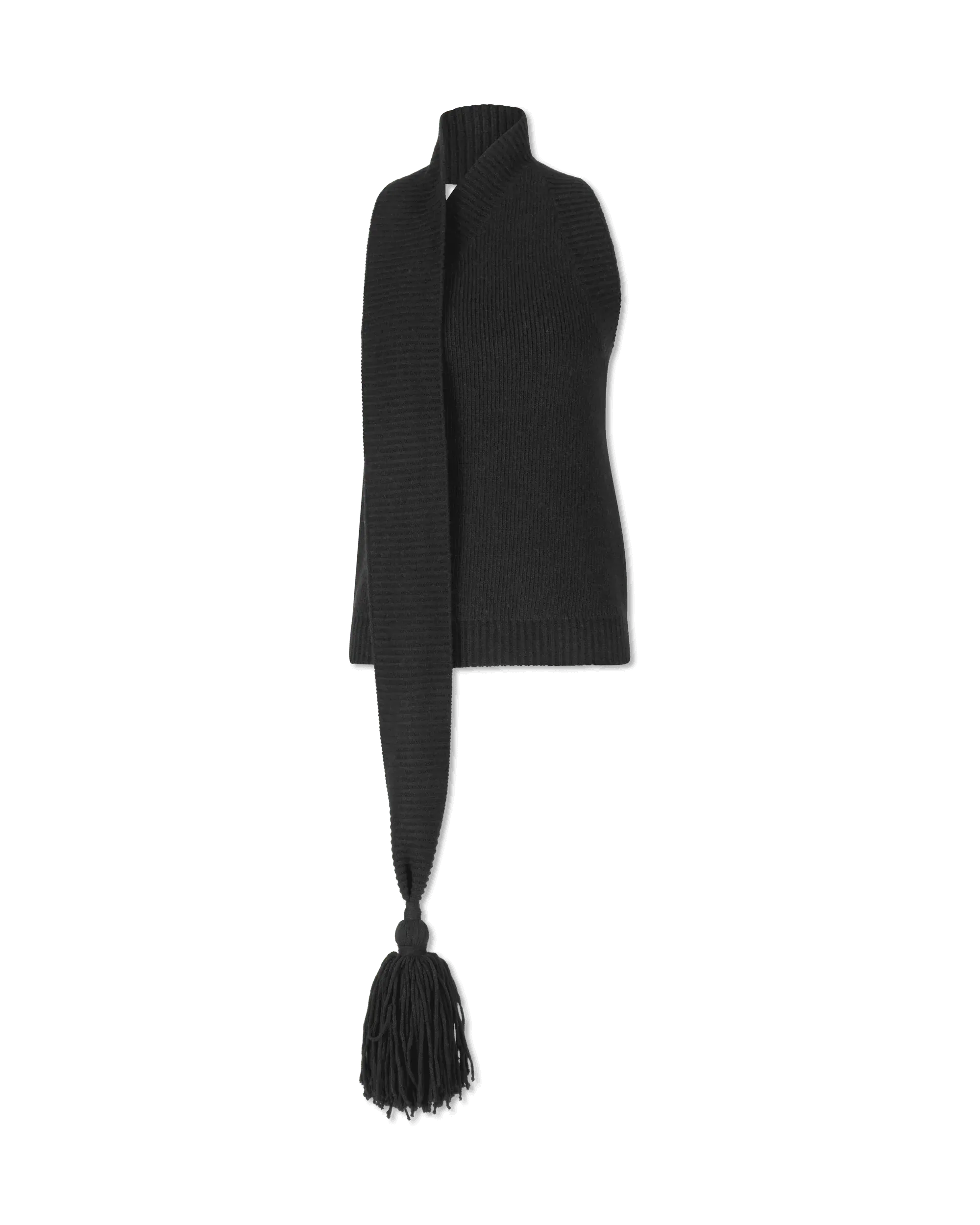 Double Shetland Knit Sleeveless Scarf Top - Women's Winter Fashion Layering Piece for Casual Outfits and Office Wear