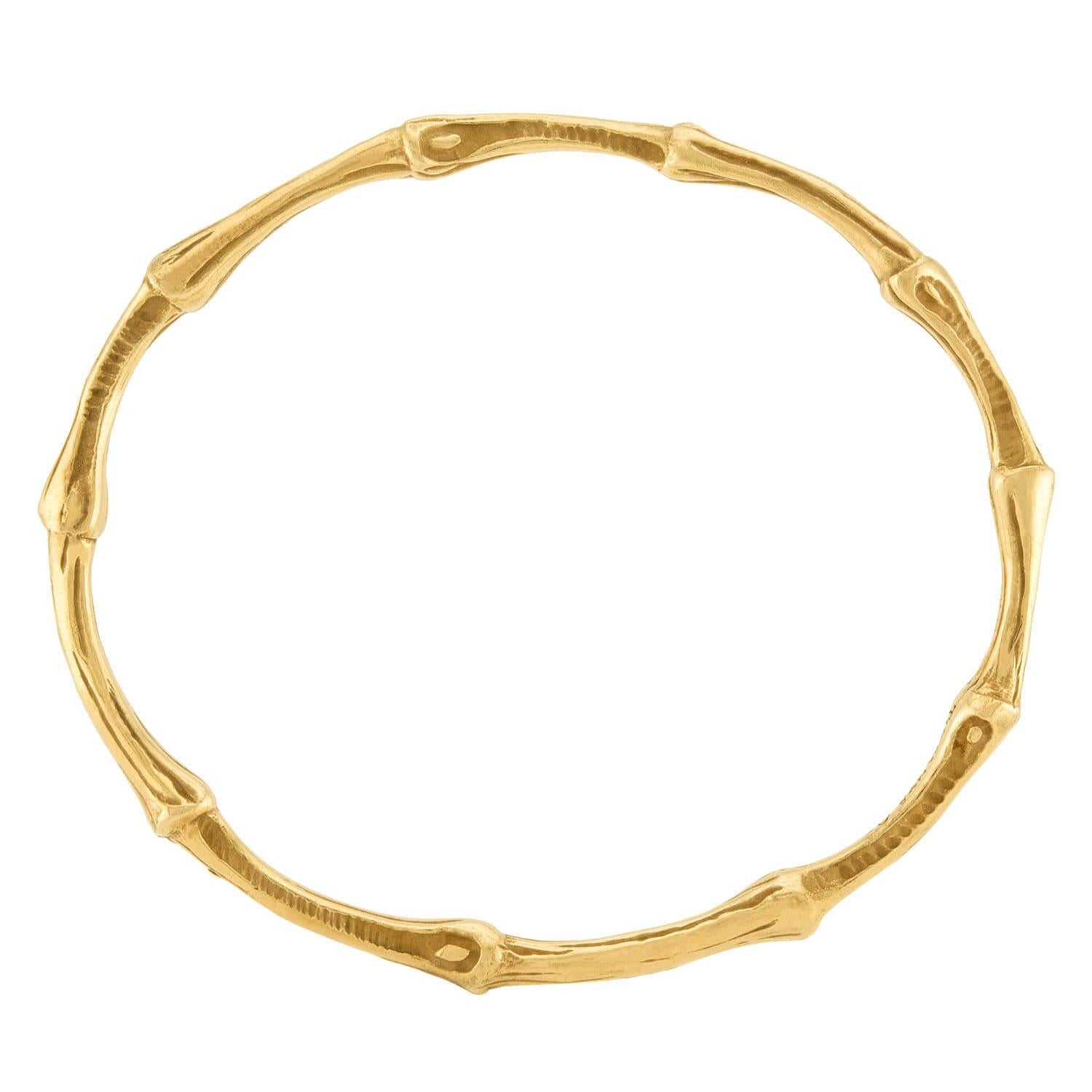 Vintage Tiffany & Co. 18K Yellow Gold Bamboo Bangle Bracelet - Elegant Jewelry for Women, Perfect Gift for Anniversary, Birthday & Special Occasions