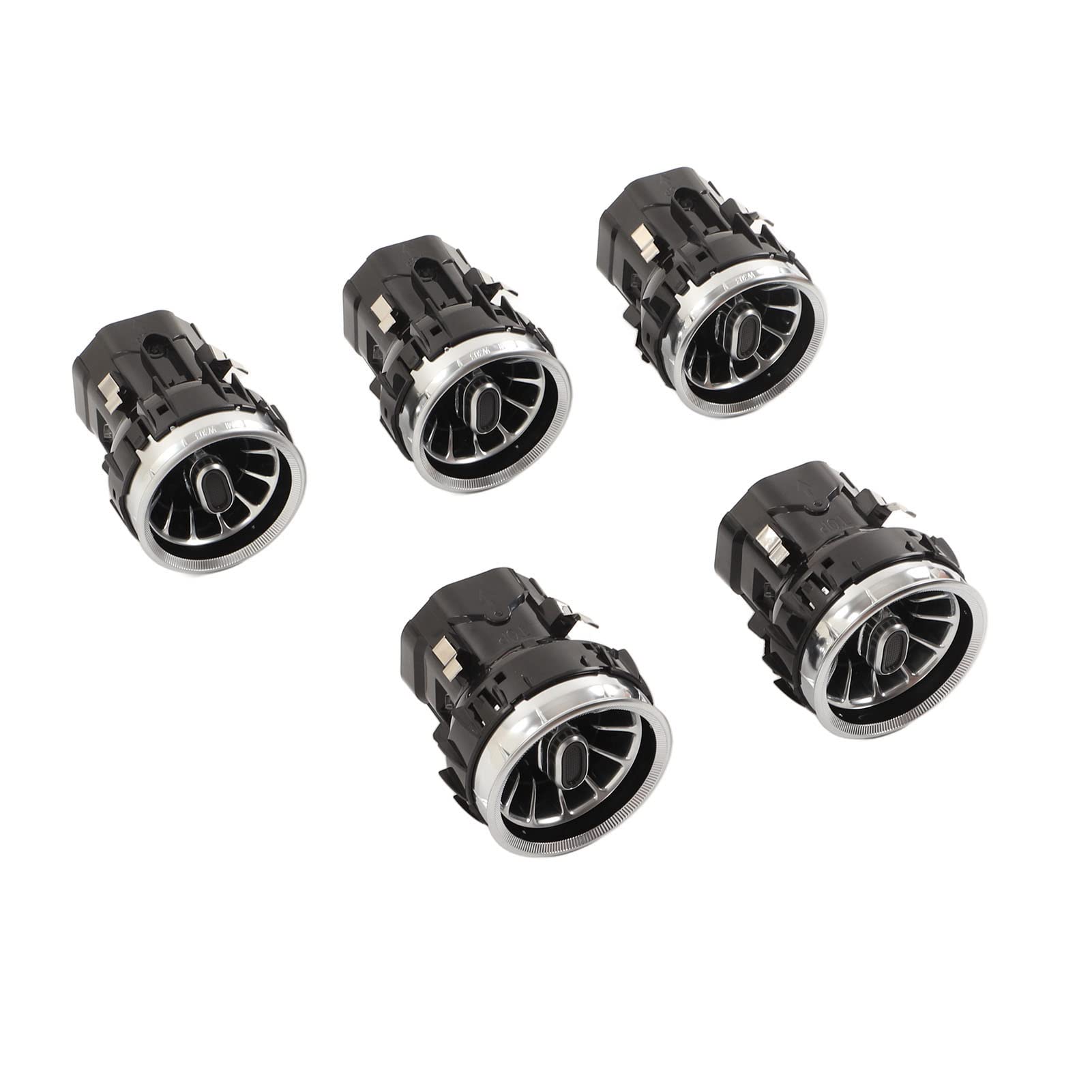 Smart App-Controlled Air Vent Lamp - 5pcs Matte Chrome Car Ambient Light with Stylish Turbine Design | Perfect for Night Driving & Interior Decoration