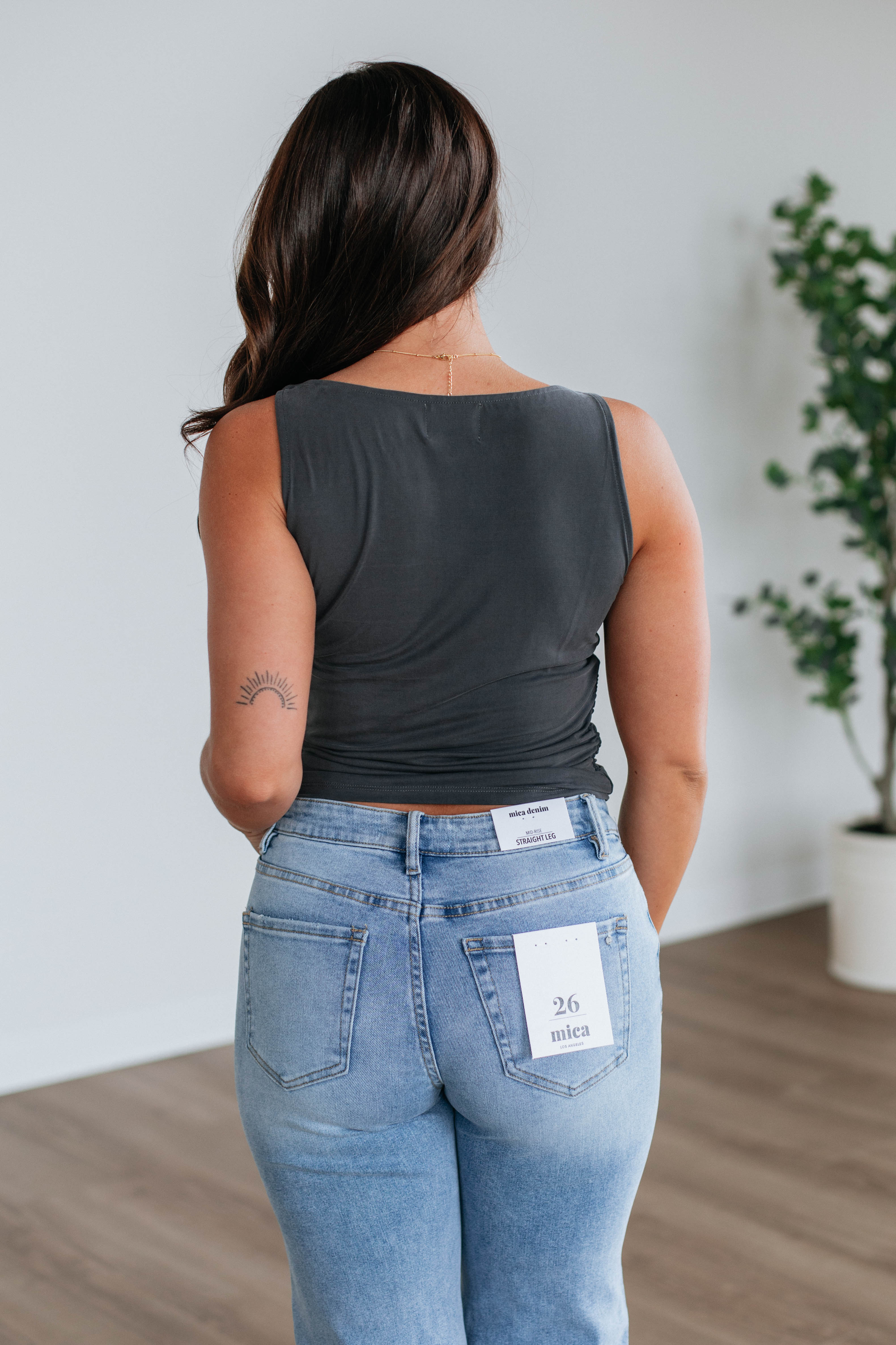 Jendi Ruched Tank Top for Women - Sexy Sleeveless Stretchy Camisole - Perfect for Summer, Beach, and Casual Outfits