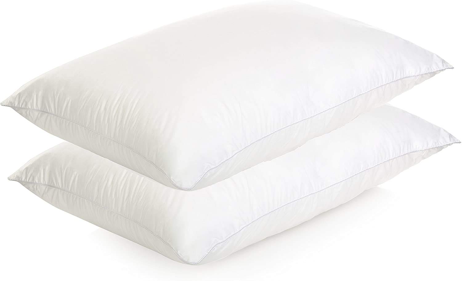 Premium Down Pillow Set of 2 - Queen Size Luxury Bed Pillows for Side, Back & Stomach Sleepers | Ultra Soft & Fluffy Sleeping Pillows for Hotel-Quality Comfort | Perfect for Bedroom, Guest Room & Travel