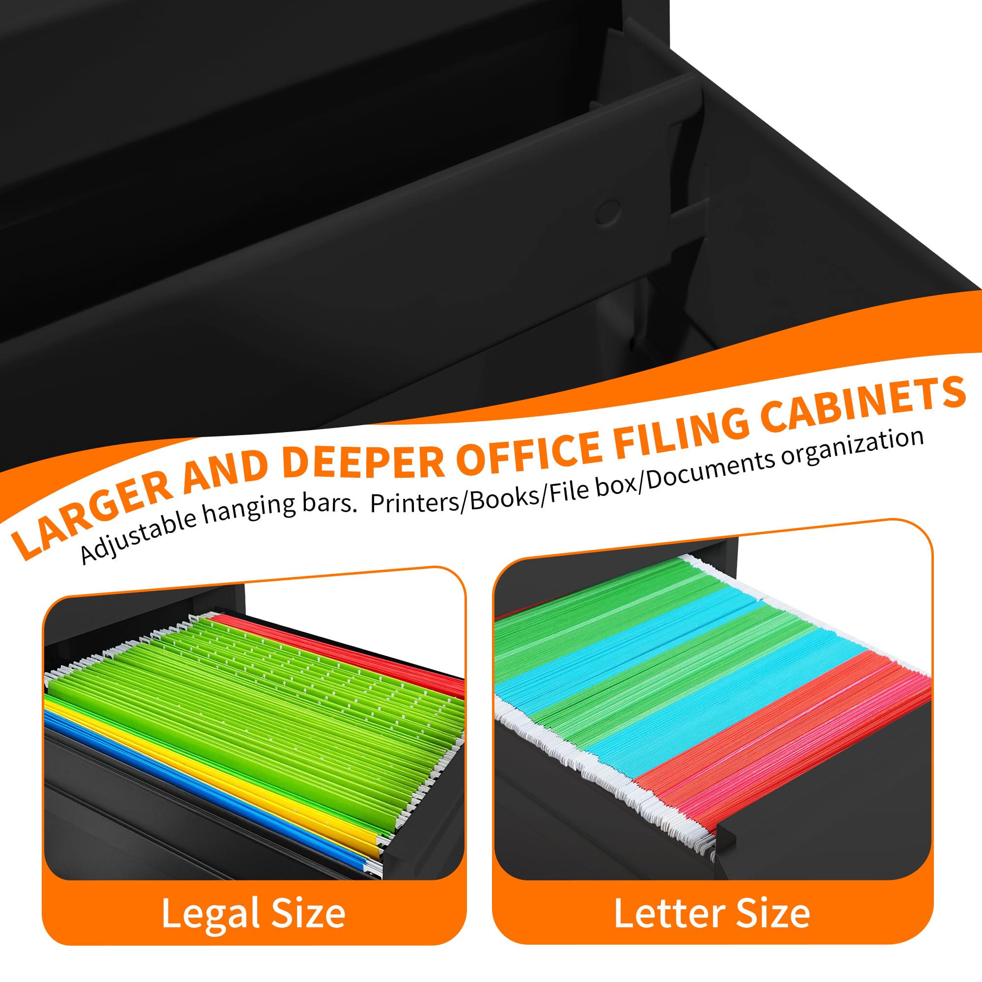 Heavy Duty Metal File Cabinet with Locking Drawer - Steel Vertical Filing Cabinet for Legal & Letter Size Documents - Perfect for Home Office, Business & School Organization