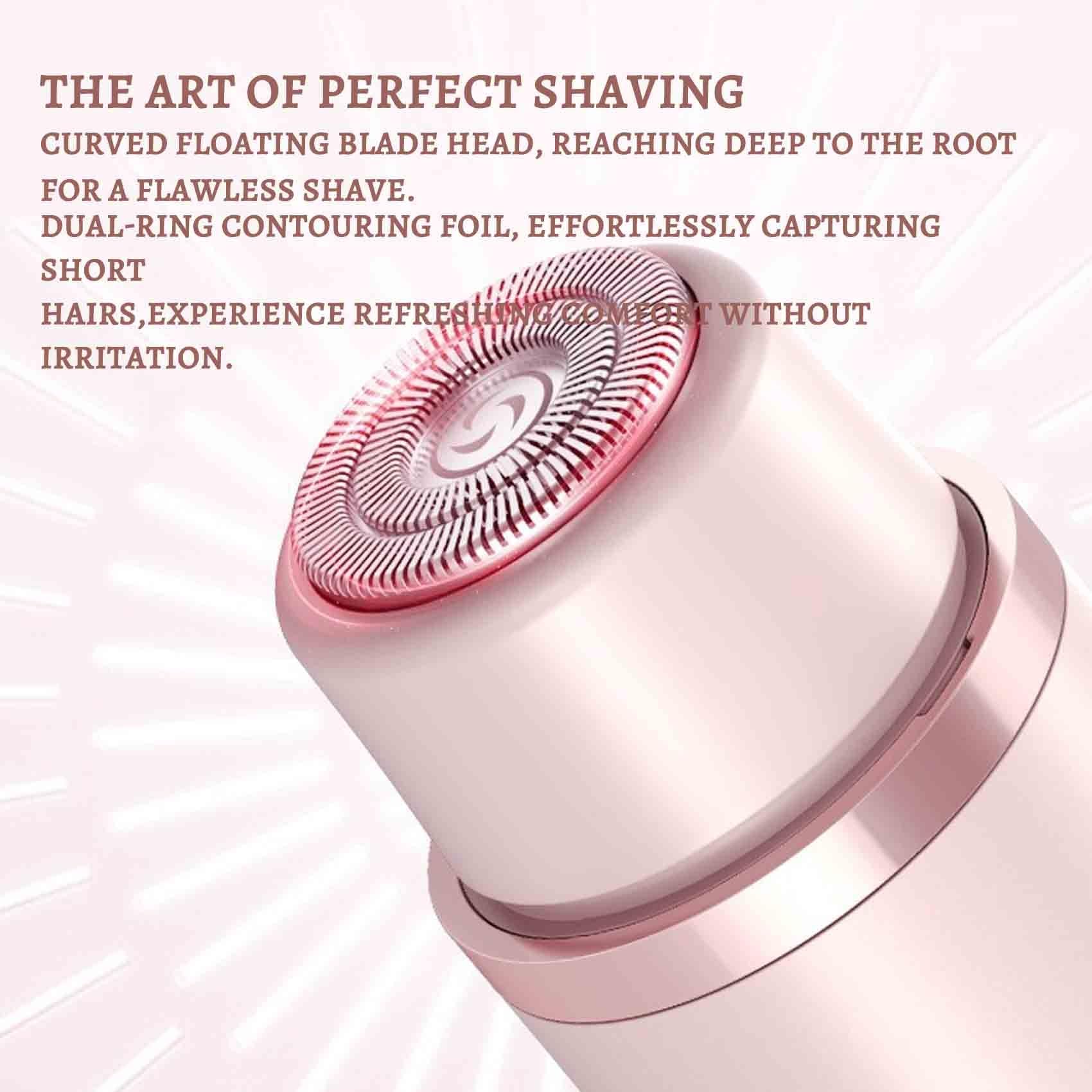 Whimsyard 2-in-1 Electric Shaver for Women - Waterproof Wet/Dry Rechargeable Bikini & Body Hair Trimmer - Painless Lady Shaver for Sensitive Skin - Perfect for Travel, Gym & Beach Prep