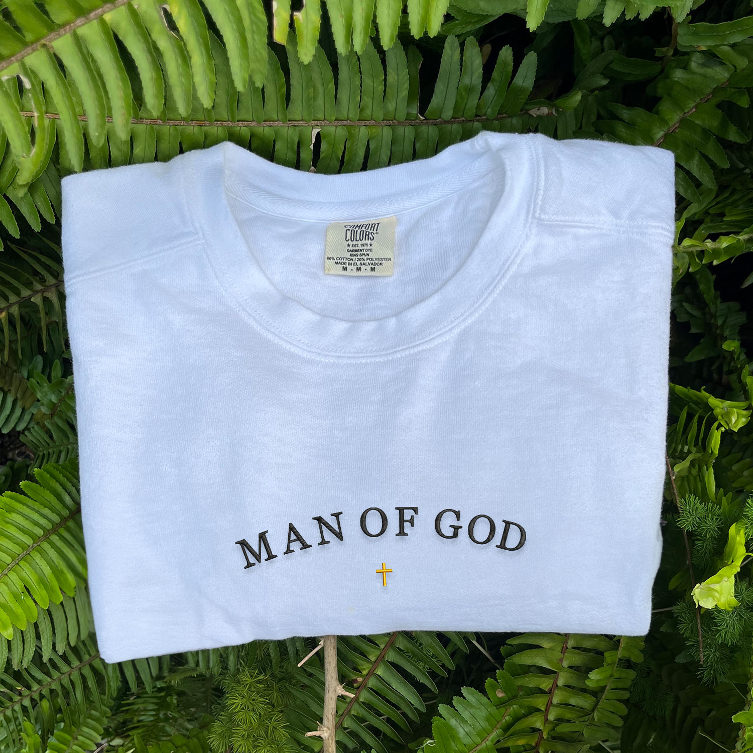 Comfort Color® Embroidered Man of God Sweatshirt - Religious Apparel for Men, Christian Hoodie with Scripture Design - Perfect for Church, Bible Study & Faith-Based Events