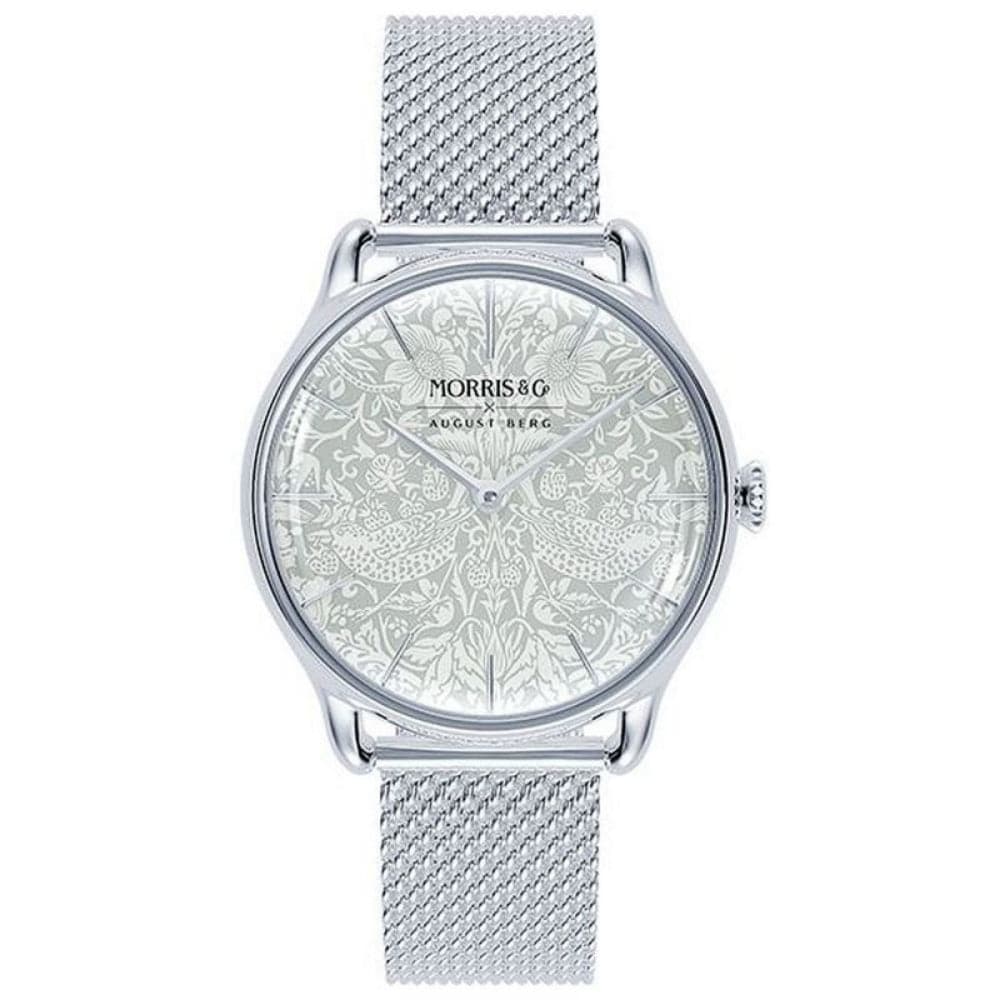 August Berg X Morris & Co. Silver Milanese Strap Unisex Watch M1ST0530E20MSL (30mm) - Elegant Fashion Accessory for Men & Women, Perfect for Office, Date Night & Special Occasions