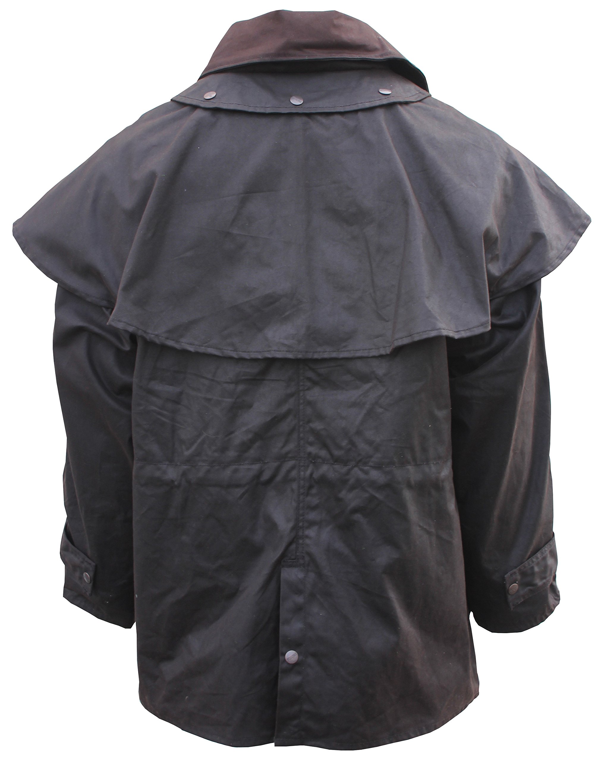 Foxfire Men's Waterproof Oilskin Duster Coat - Western Australian Style Raincoat for Outdoor Work & Hiking | Oil Cloth Cotton Jacket for Ranch, Farm & Bad Weather Protection