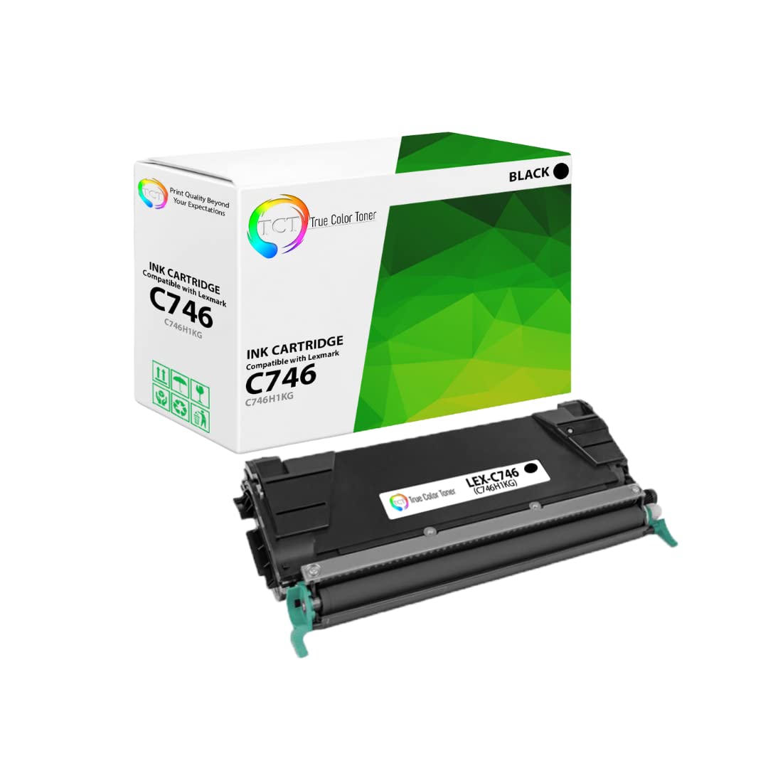 TCT Premium Black Toner Cartridge Replacement for Lexmark C746/C746H1KG - Compatible with Lexmark C746/X746/XS746/C748/X748/XS748 Printers (12,000 Page Yield) - Ideal for Home & Office Printing Needs