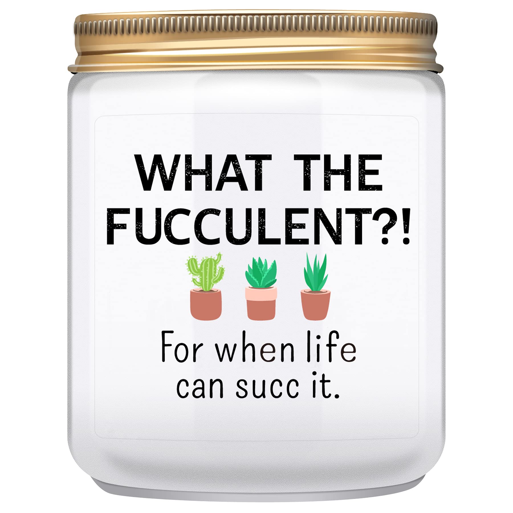Funny & Unique Gifts for Women - Cactus Succulents & Lemongrass Sage Candles (7oz) - Perfect Birthday, Christmas, Friendship Presents for BFF, Sister, Female Coworker, or Men - Ideal for Home Decor, Relaxation, and Thoughtful Gestures