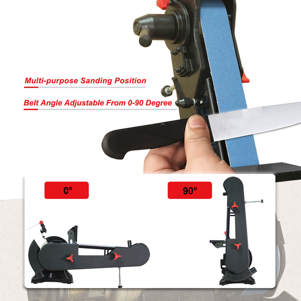 2 x 42 Inch Belt Sander & 6 Inch Bench Grinder Combo - BG2600 Dual Power Tool for Metal Woodworking, Knife Sharpening & DIY Projects