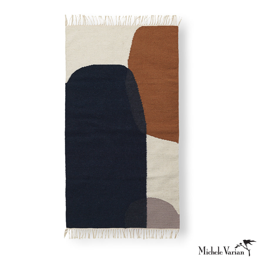 Modern Abstract Shapes Merge Rug - Non-Slip Soft Area Rug for Living Room, Bedroom, Office - Boho Chic Home Decor for Cozy Spaces