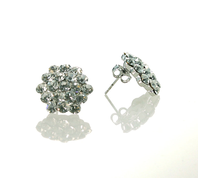 16mm Crystal Cluster Earrings for Women - Pierced Dangle Earrings with Sparkling Gemstones | Perfect for Parties, Weddings & Everyday Wear