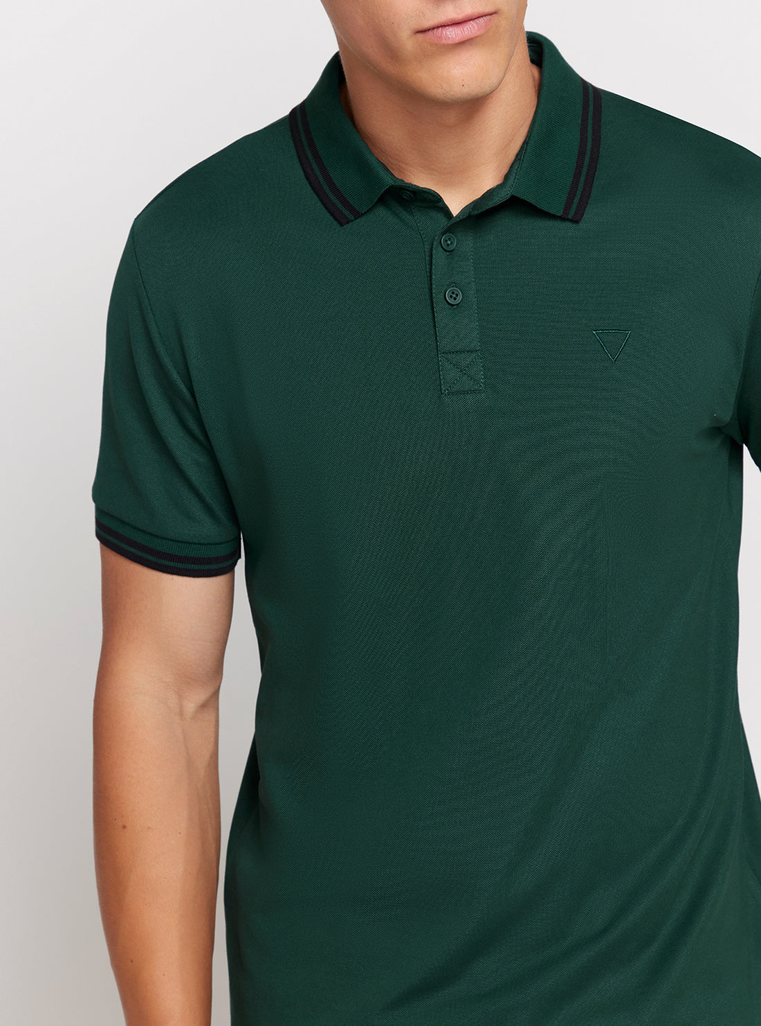 Men's Green Short Sleeve Pique Polo Shirt - Breathable Cotton Casual Wear for Golf, Work & Summer Outings