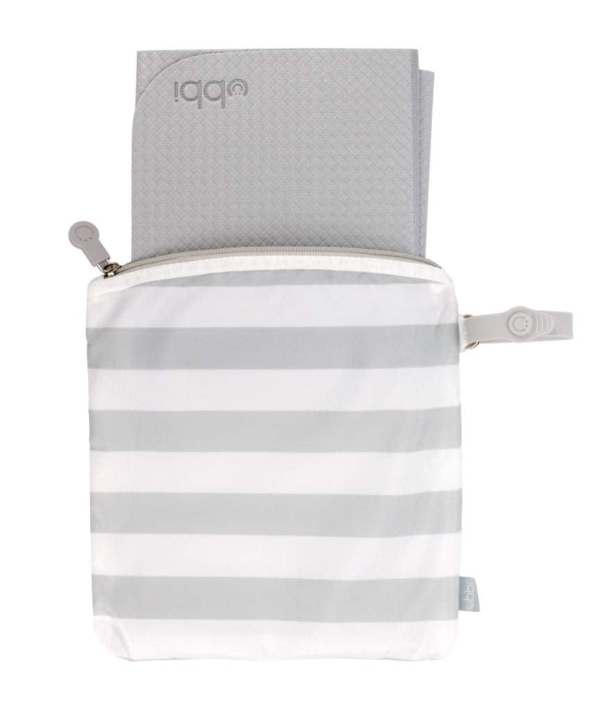 Ubbi On The Go Diaper Changing Mat and Bag - Portable Baby Changing Station for Travel, Gray | Perfect for Diaper Bags, Strollers, and On-the-Go Parents