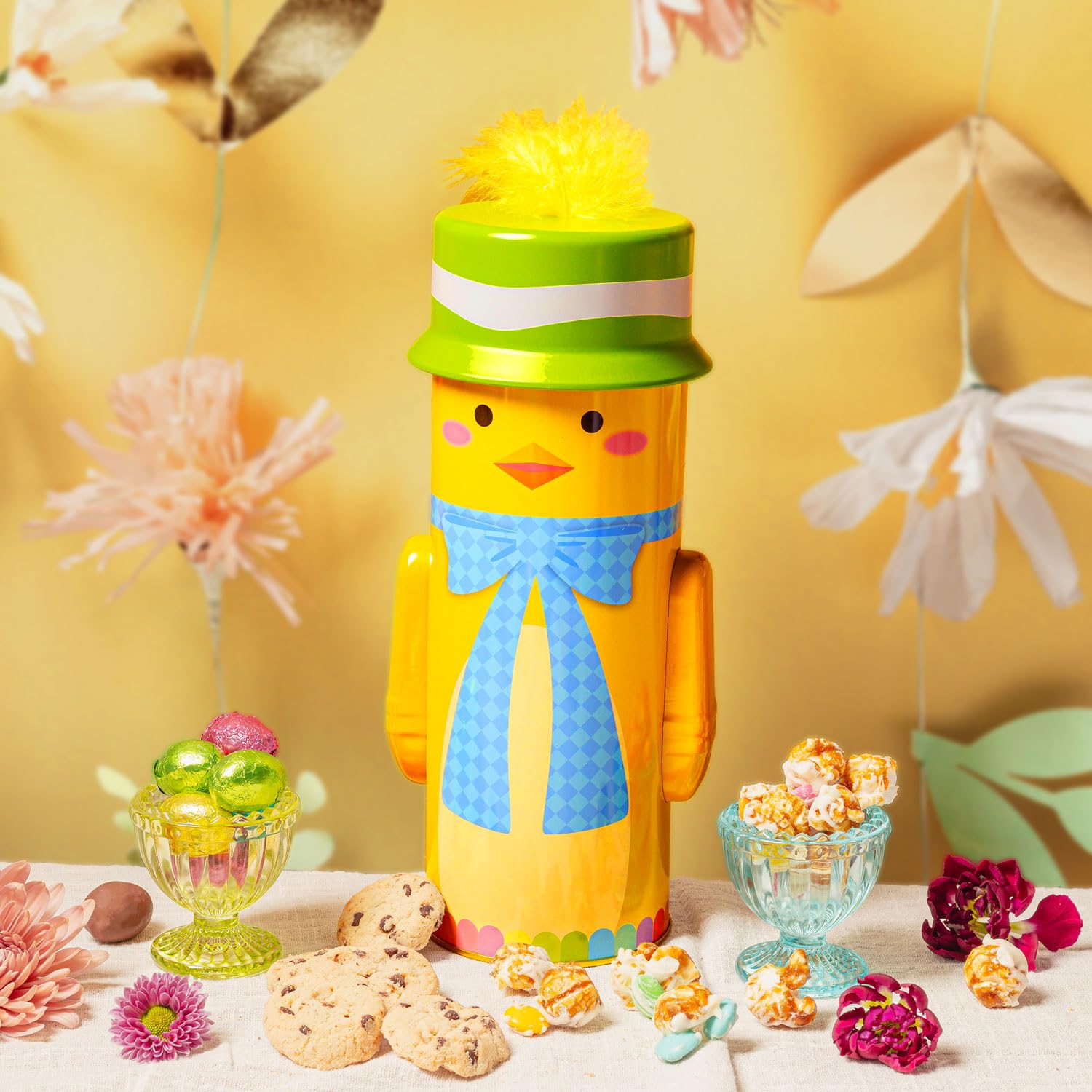 Easter Gift Basket with Snacks & Treats - Adorable Easter Chick Themed Present for Kids & Families | Bonnie and Pop | Perfect for Easter Celebrations, Birthday Gifts & Party Favors
