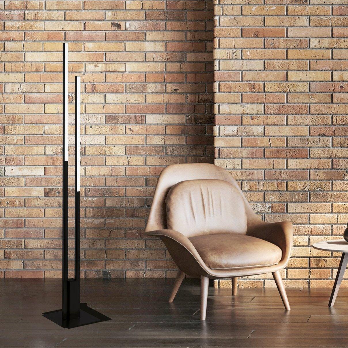 Eglo Connect Fraioli Z Smart LED Black Two Light Modern Floor Lamp - WiFi & App Controlled for Living Room, Bedroom, or Office Lighting