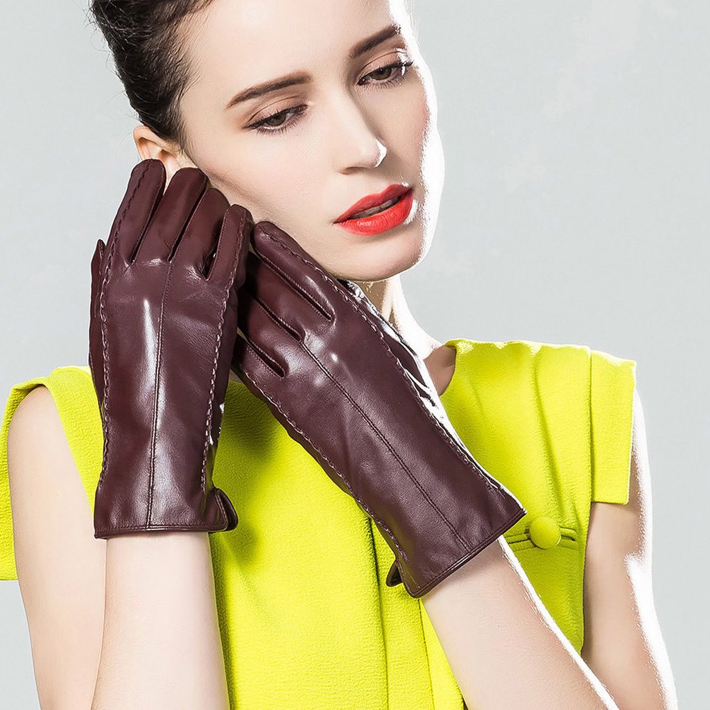 XOMO Women's Genuine Lambskin Leather Driving Gloves - Soft Touch, Warm & Stylish for Winter Driving, Outdoor Activities & Fashion Accessories