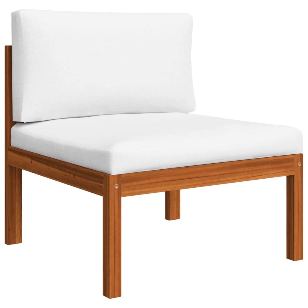 vidaXL 4-Piece Patio Lounge Set with Cushions - Solid Acacia Wood Outdoor Furniture for Garden, Backyard & Poolside - Weather-Resistant & Easy to Assemble - Perfect for Relaxing, Entertaining & Sunbathing