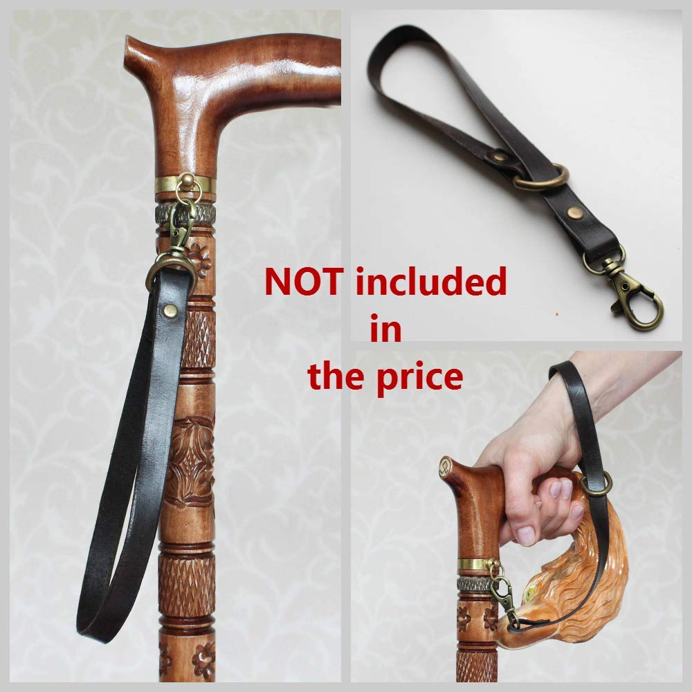 Hand Carved Black Wooden Pitbull Dog Walking Cane - Unique Handmade Hiking Stick for Outdoor Adventures, Pet Lovers & Nature Walks