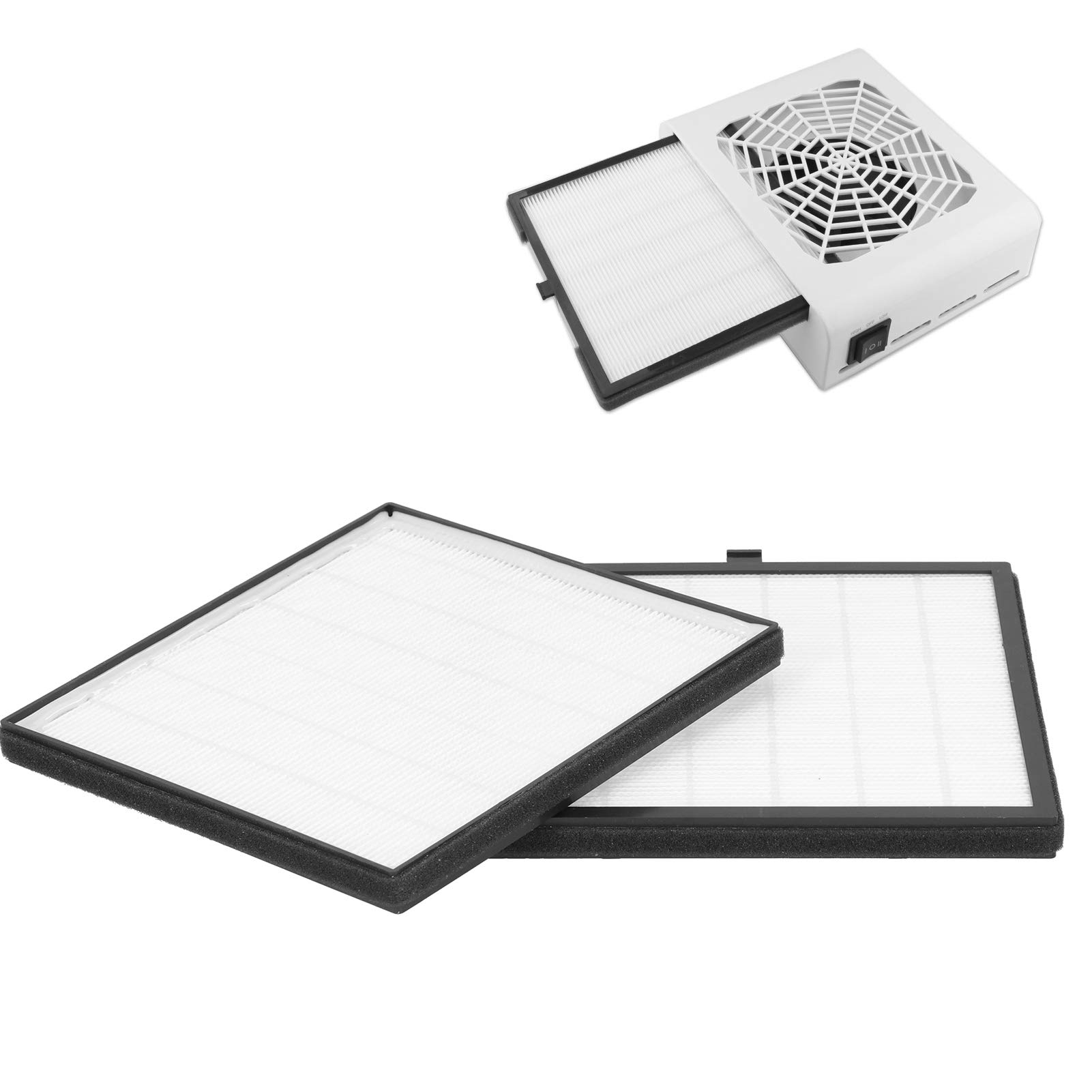2-Pack 17.5 x 18cm Nail Dust Collector Filter Replacement for 40W Nail Dust Vacuum Machine - Manicure Salon Accessories for Dust-Free Nail Art & Pedicure Services
