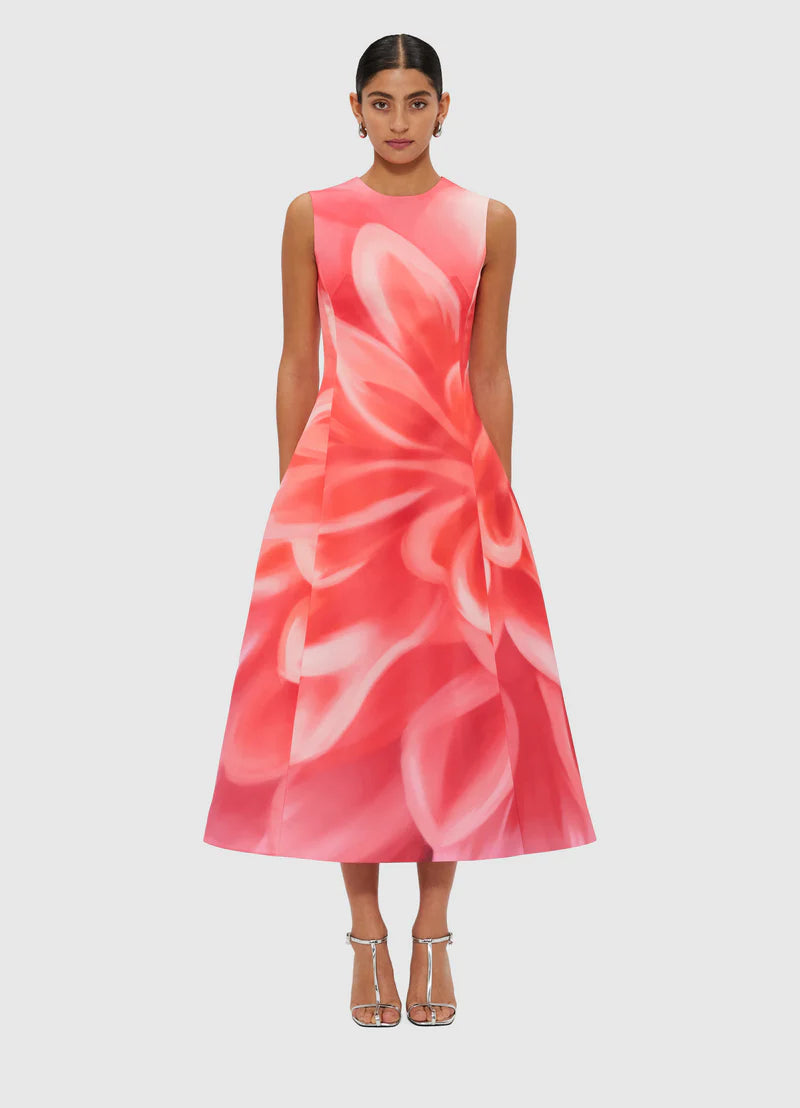 Cleo Sleeveless Midi Dress with Prism Print - Flowy Summer Dress for Beach Vacation, Cocktail Party & Date Night