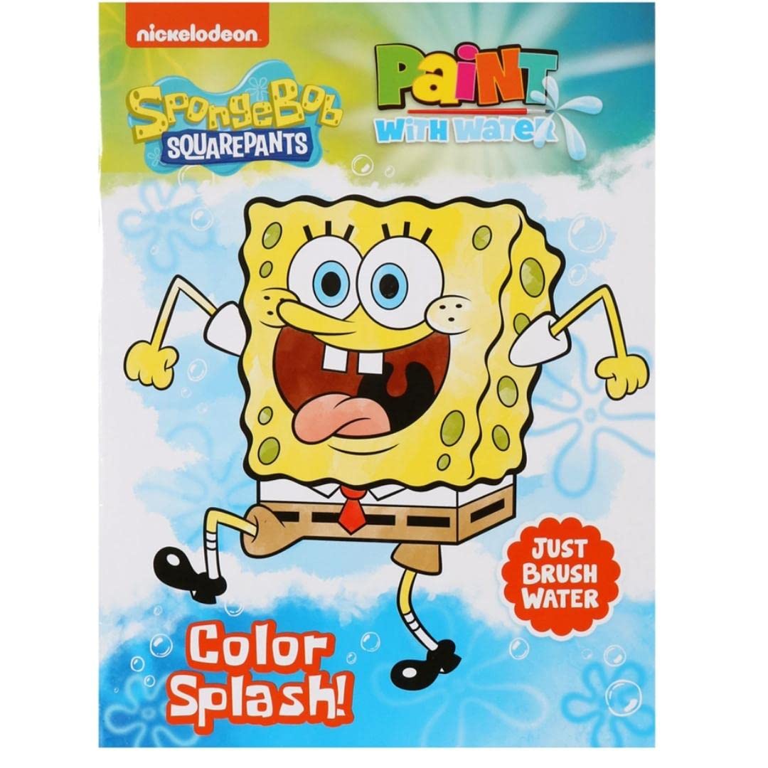 Spongebob Squarepants Color Splash Paint with Water Book - 12 Fun Painting Pages for Kids | Creative Watercolor Activity Book for Toddlers & Children | Perfect for Travel, Birthday Gifts & Rainy Day Fun