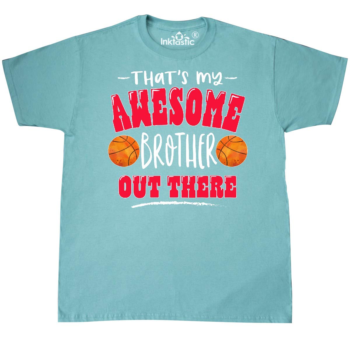 Inktastic 'That's My Awesome Brother' Basketball Design T-Shirt - Perfect for Sibling Gifts & Basketball Fans
