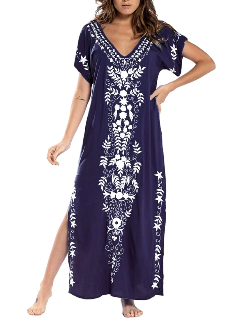 Bohemian Swimsuit for Women - Casual Bathing Suit Cover Up T-Shirt Dress | Summer Beachwear for Pool, Vacation & Tropical Getaways