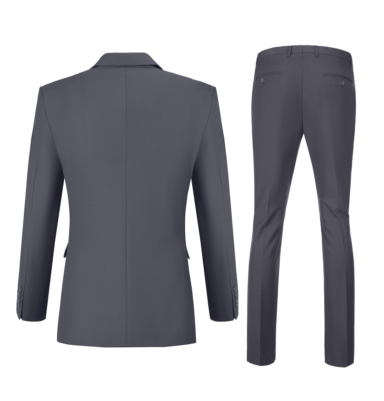 Men's Slim Fit 2-Piece Suit Set | Groomsmen Tuxedo & Blazer with Tie | Wedding, Prom & Formal Occasion Outfit | Jacket & Pants
