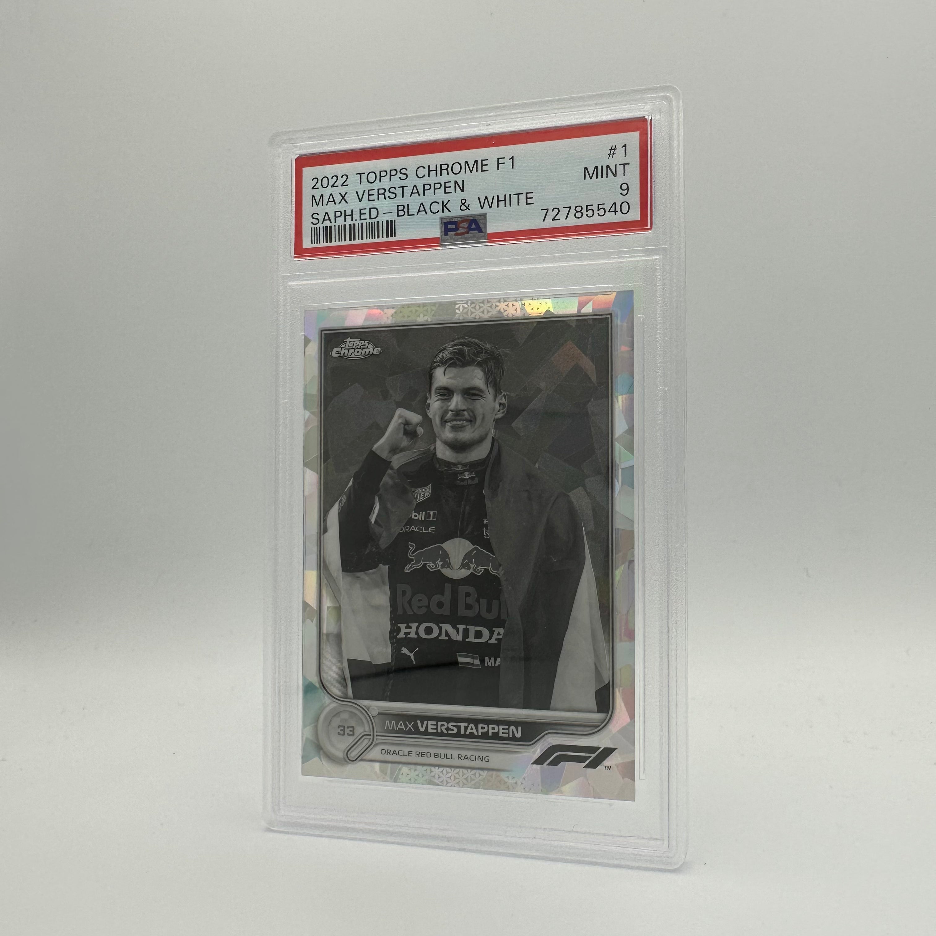 PSA 9 2014-15 Max Verstappen #1 Sapphire Edition SSP Black & White - Rare Racing Card for Collectors & F1 Fans