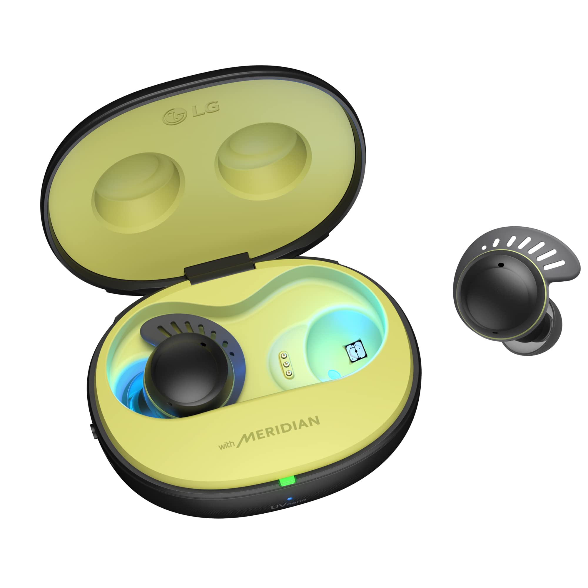 LG TONE Free TF8 True Wireless Bluetooth Earbuds with UVnano Charging Case - IP67 Waterproof & Dustproof, Black (Small Size) - Perfect for Running, Gym Workouts & Outdoor Sports