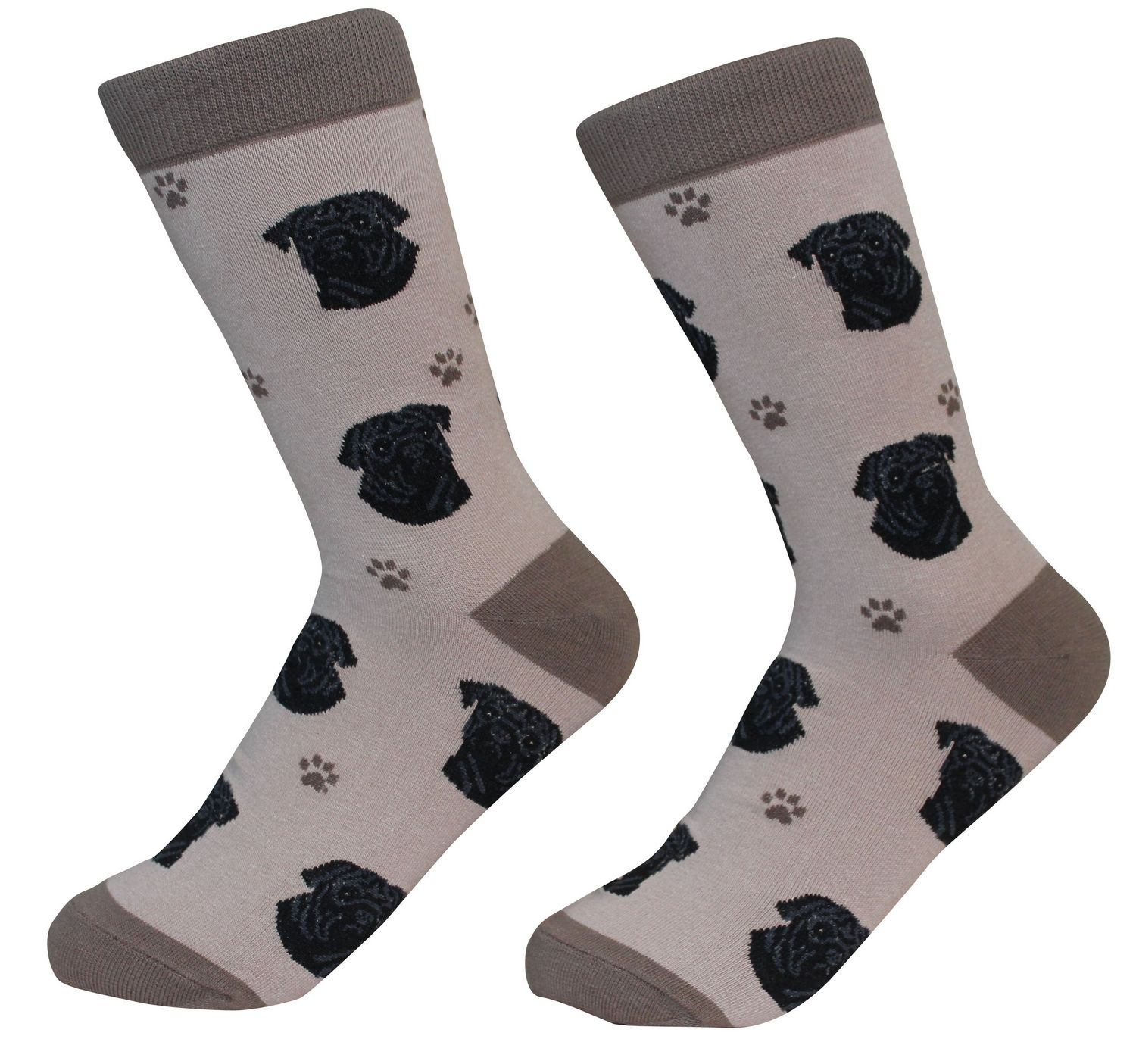 Black Pug Socks for Men & Women - Cozy & Cute Dog Lover Gifts for Casual Wear, Lounge, or Gifts