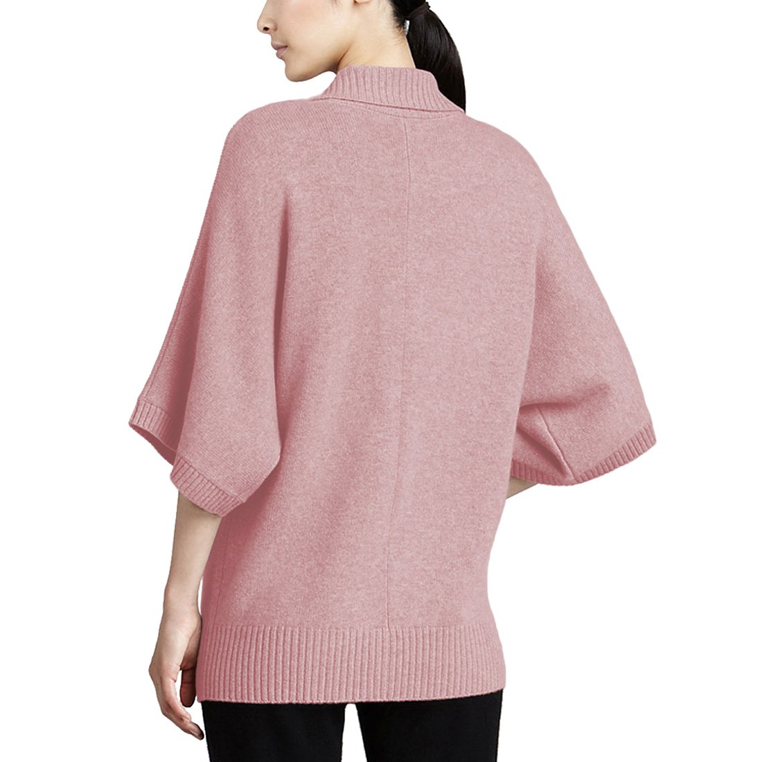 Parisbonbon Women's 100% Cashmere Shawl Collar Cardigan Sweater - Soft Shell Pink Size M - Perfect for Office, Travel & Casual Outfits