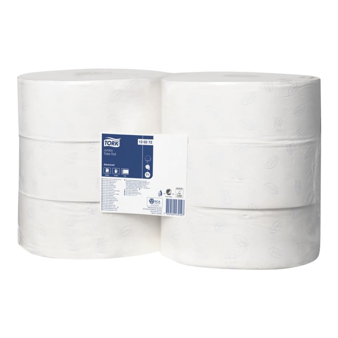 Tork Advanced 2-Ply Jumbo Toilet Paper Roll - 360m (6 Rolls per Carton) | Soft & Strong Bathroom Tissue for Home, Office & Commercial Use