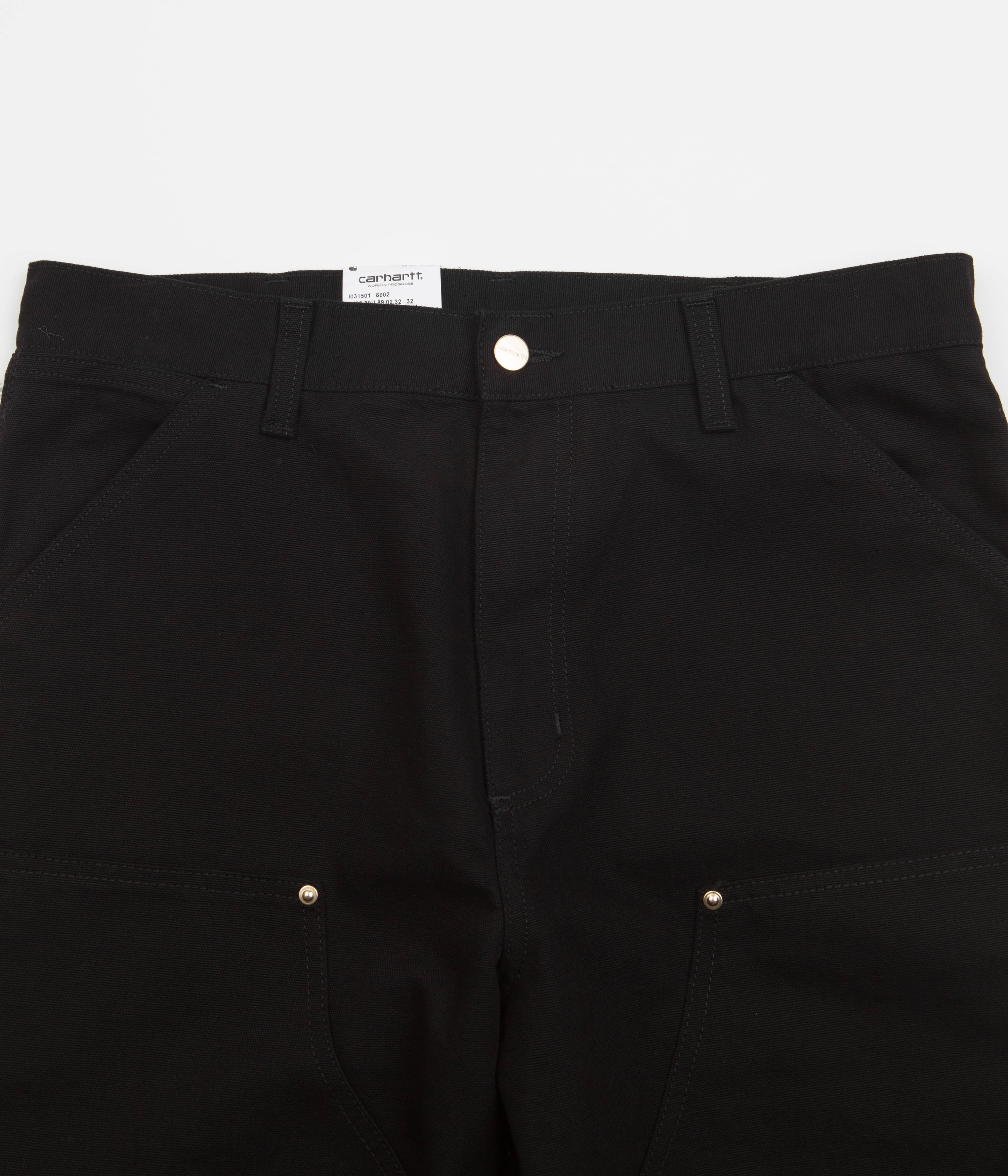 Carhartt Double Knee Work Pants - Durable Black Rinsed Denim for Construction, Carpentry & Outdoor Workwear