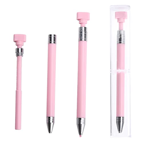 3pcs Manual Wax Pen Rhinestone Nail Applicator - Dotting Pen for Crystals, Beads & DIY Nail Art (Pink) | Perfect for Salon, Home Manicure & Nail Decoration