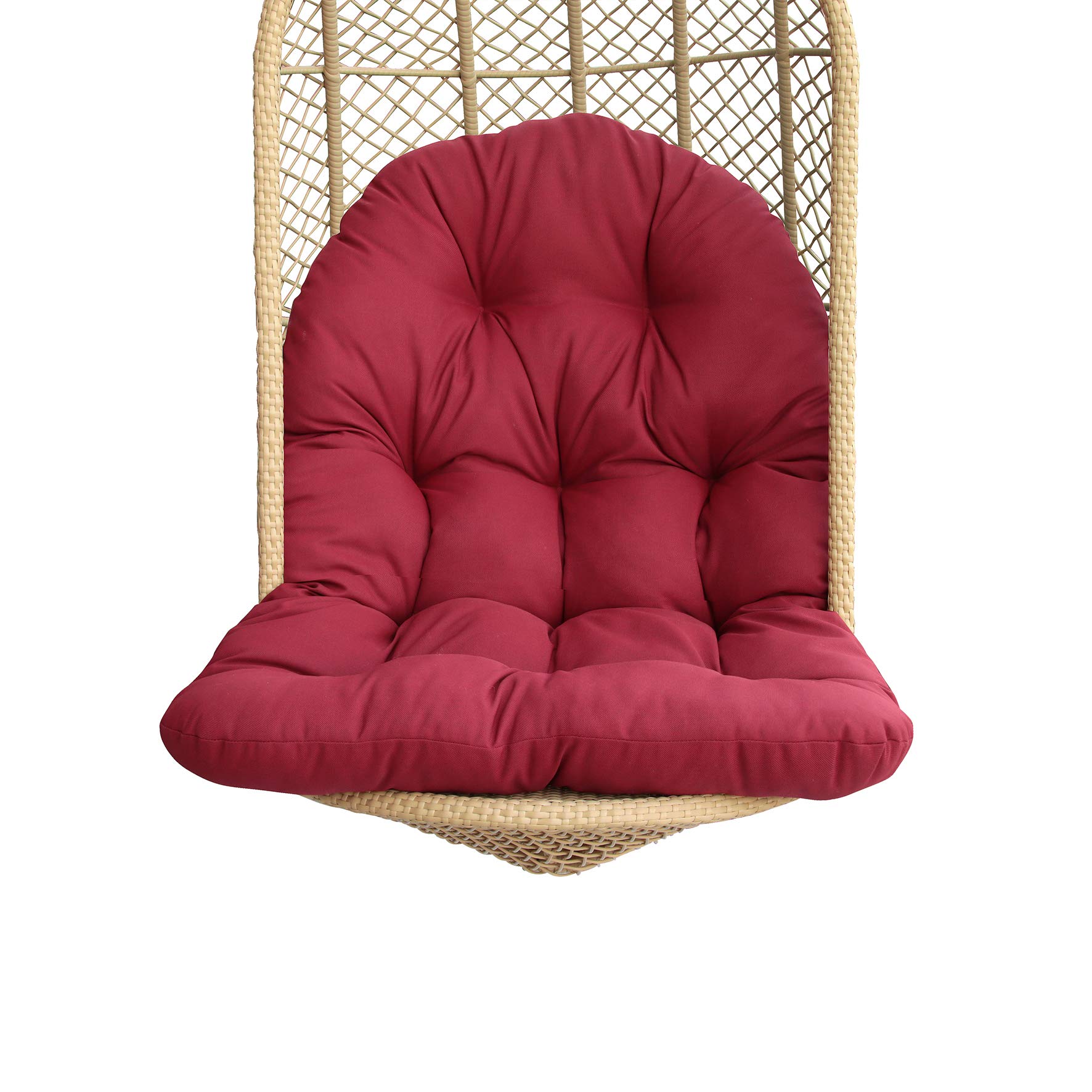 BOSSIMA Outdoor Hanging Basket Chair Cushions - Waterproof Egg Swing Chair Pads for Patio, Garden, Balcony - Comfortable Red Seat Cushion (Perfect for Relaxing, Reading & Sunbathing)