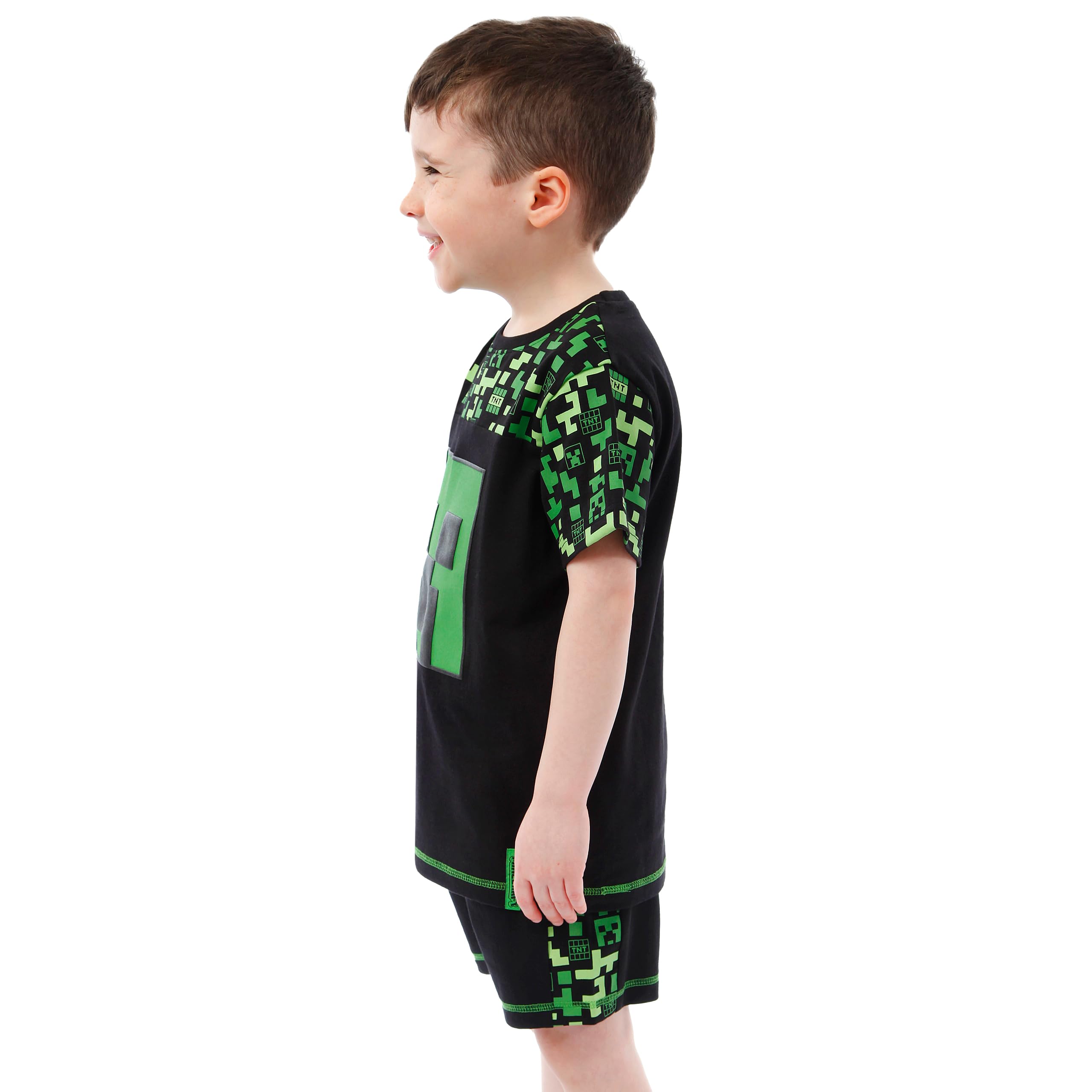 Minecraft Creeper T-Shirt & Shorts Set for Boys - Summer Gaming Outfits