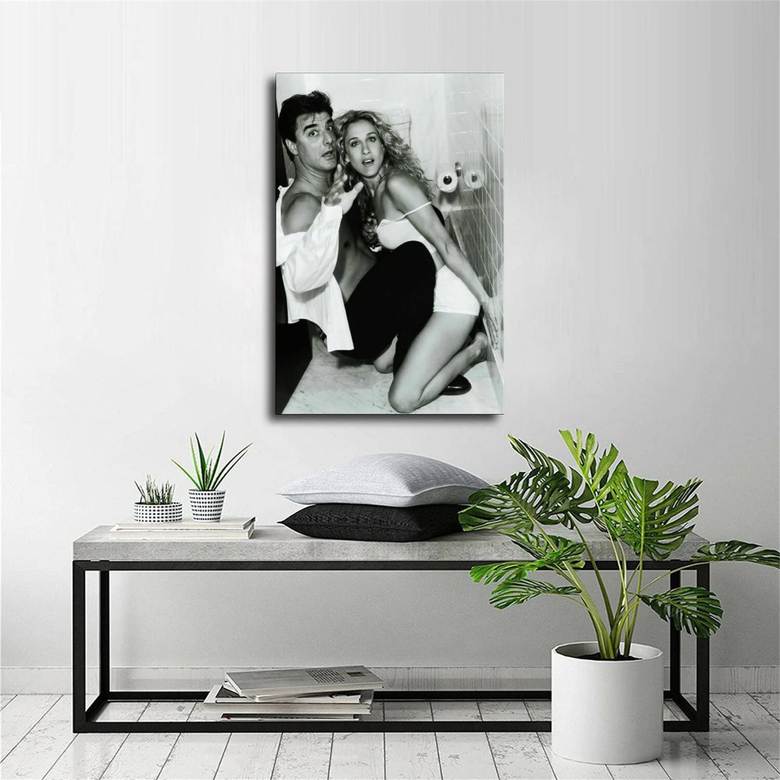 Sex and The City Mr. Big Carrie Bradshaw Canvas Art Print - Modern Toilet Wall Decor Poster 8x12 inches (20x30cm) - Perfect for Living Room, Bedroom & Bathroom Decor
