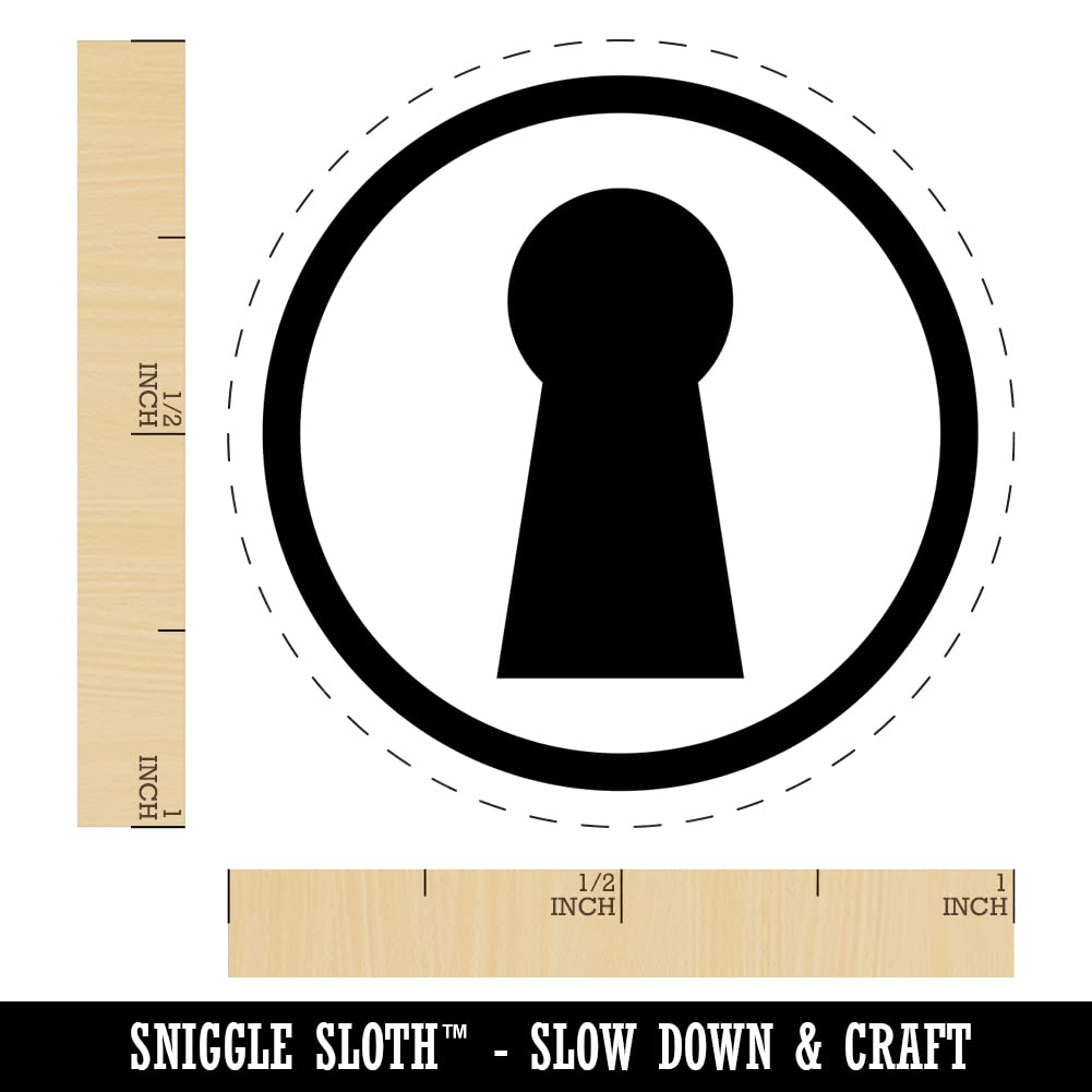 Keyhole Symbol Self-Inking Rubber Stamp - 1 Inch Medium Size with Black Ink for Crafting, Planner Stamping, Scrapbooking & DIY Projects - Perfect for Journals, Cards, and Office Documents