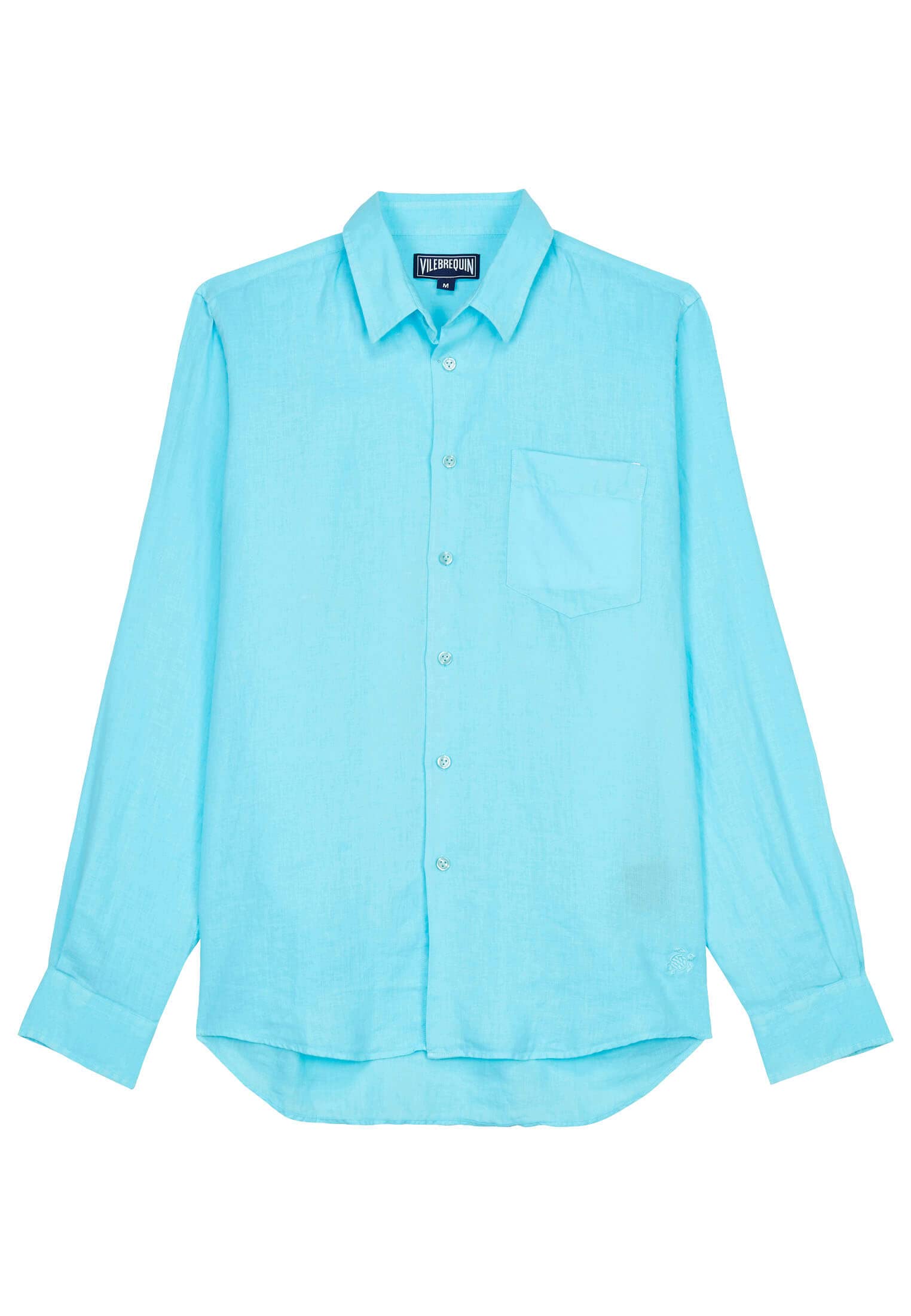 Vilebrequin Men's Linen Shirt - Solid Color Casual Button Down Shirt for Summer Beach Vacation & Outdoor Activities