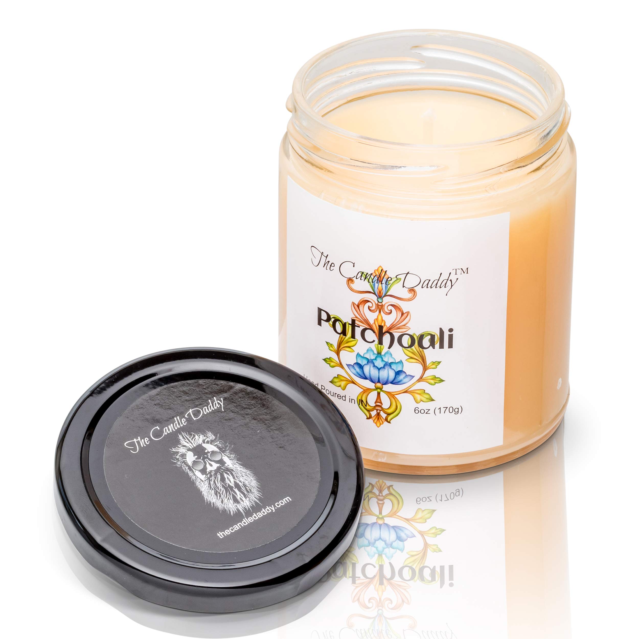 Patchouli Scented Candles & Wax Melts Set - 6 oz Candle & 3 x 2 oz Wax Melts for Home, Yoga, Meditation & Aromatherapy Relaxation