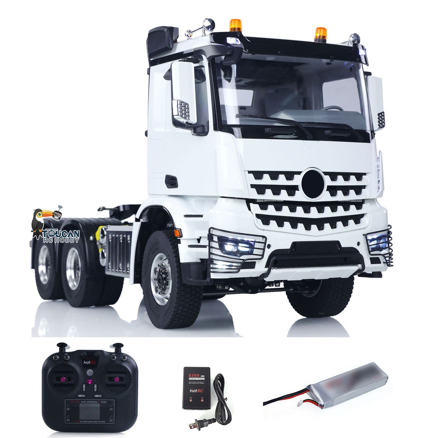 1/14 Scale 6x6 RC Tractor Truck - 2-Speed Metal Gearbox, Lockable Differential Axles, Ready-to-Run with Battery & Radio - Compatible with TAMIYA Trailers | Fast Free Shipping | Perfect for Off-Road Adventures, Construction Site Play & RC Truck Racing