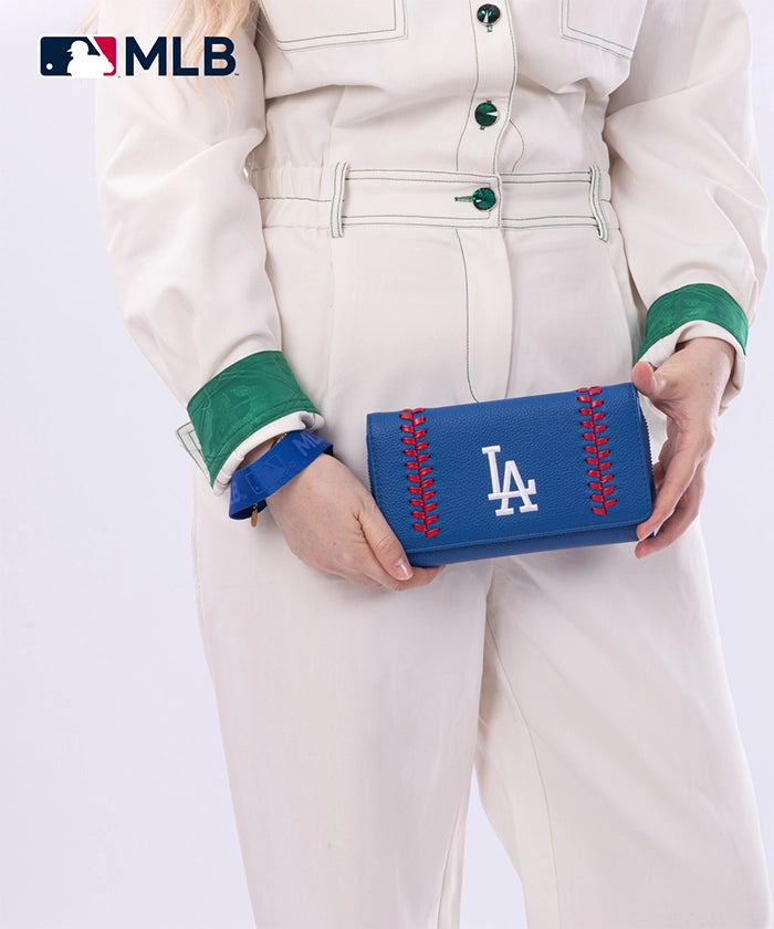 Authentic MLB Los Angeles Dodgers Genuine Leather Wallet for Men - Premium Bifold Credit Card Holder - Perfect for Baseball Fans & Game Day Accessories