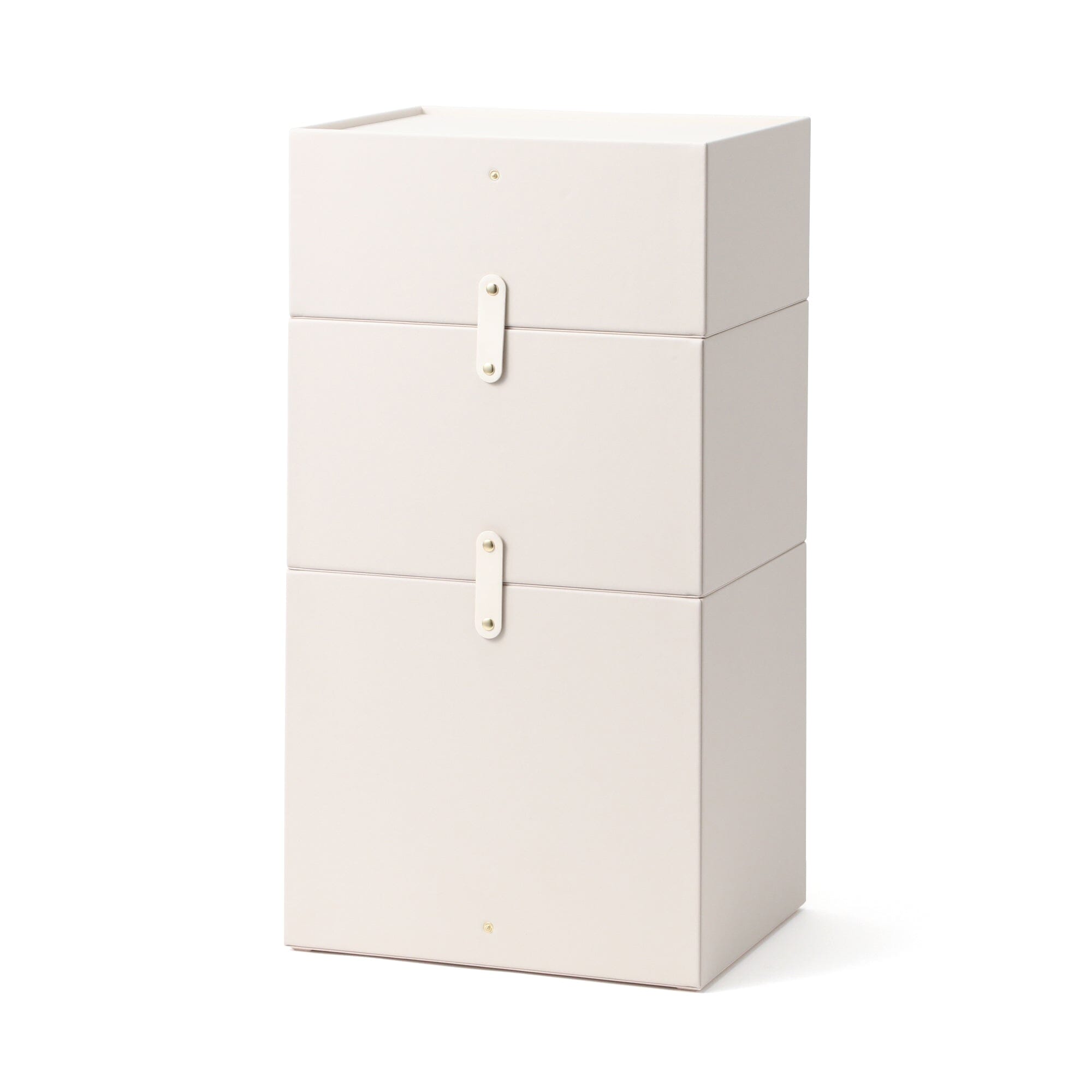 Embossed Stacking Drawer Organizer - Small Ivory Storage Box for Jewelry, Makeup & Office Supplies | Compact Drawer Organizer for Bedroom, Bathroom & Desk Organization