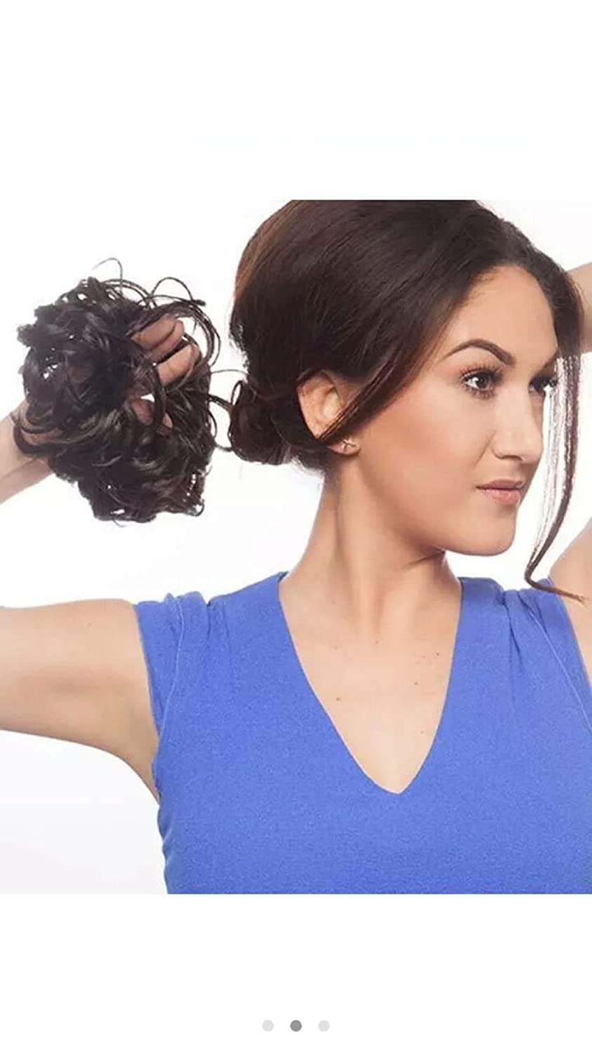 Samyak Golden Highlighted Curly Hair Extension Bun for Brides - Perfect for Weddings, Prom, and Special Occasions