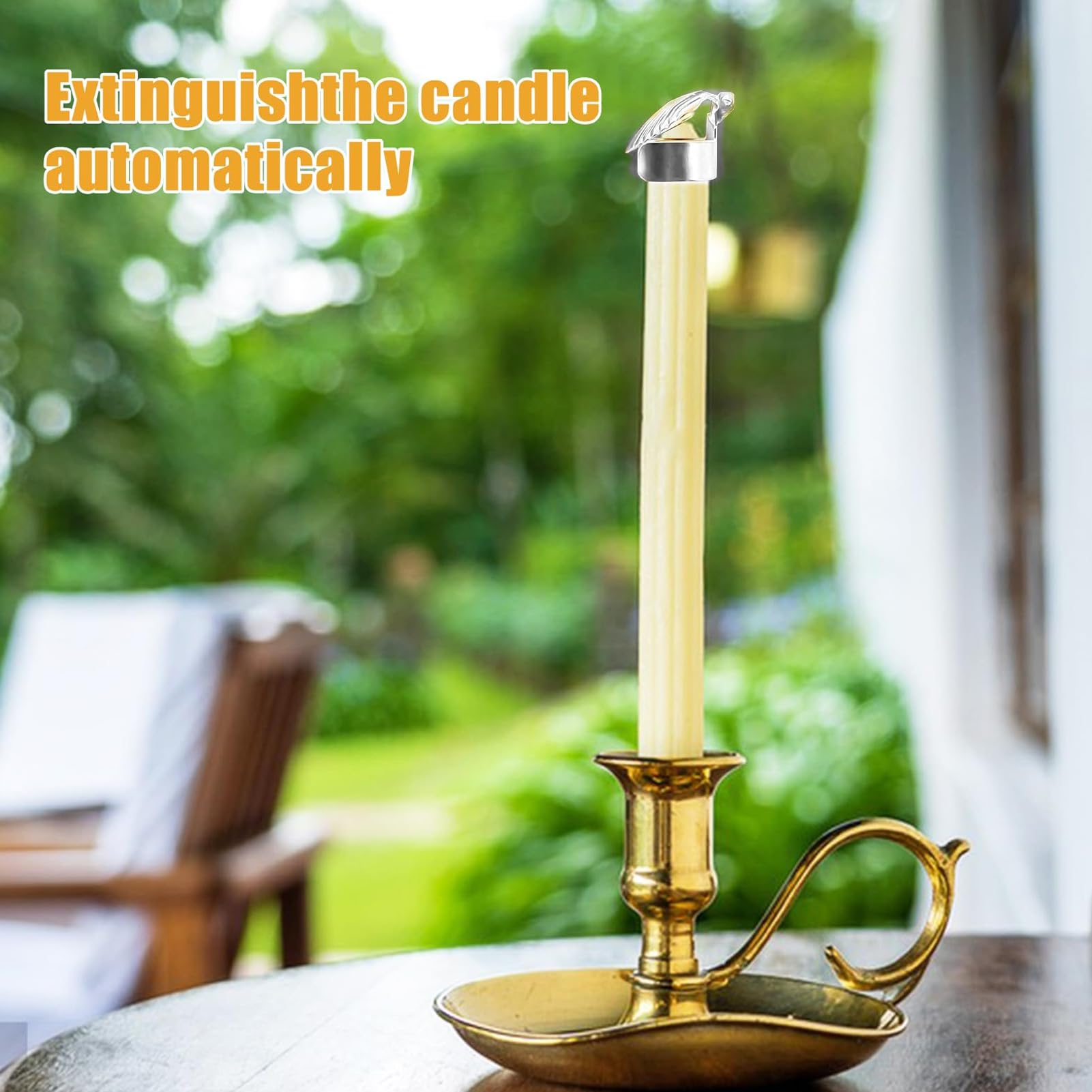 Honio 4Pcs Automatic Candle Snuffer Extinguisher - Compact Silver Candle Stopper for Restaurants & Home Use | Wick Flame Snuffer for Safe Candle Extinguishing | Perfect for Dining, Spa, Wedding & Relaxation