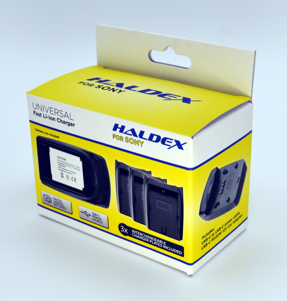 Haldex 700 Sony Battery Charger Kit with Type C - Includes Wall & Car Charger - Fast Charging for Sony Cameras, Smartphones & Tablets - Perfect for Travel, Home & Office Use