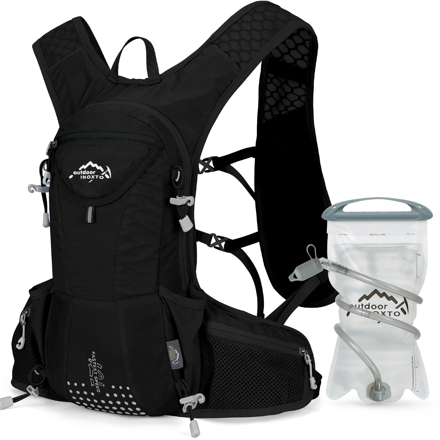 Lightweight Hydration Pack Backpack with 2L Leakproof Water Bladder - Running & Hiking Hydration Vest for Men & Women - Perfect for Outdoor Activities, Trail Running, Cycling & Camping