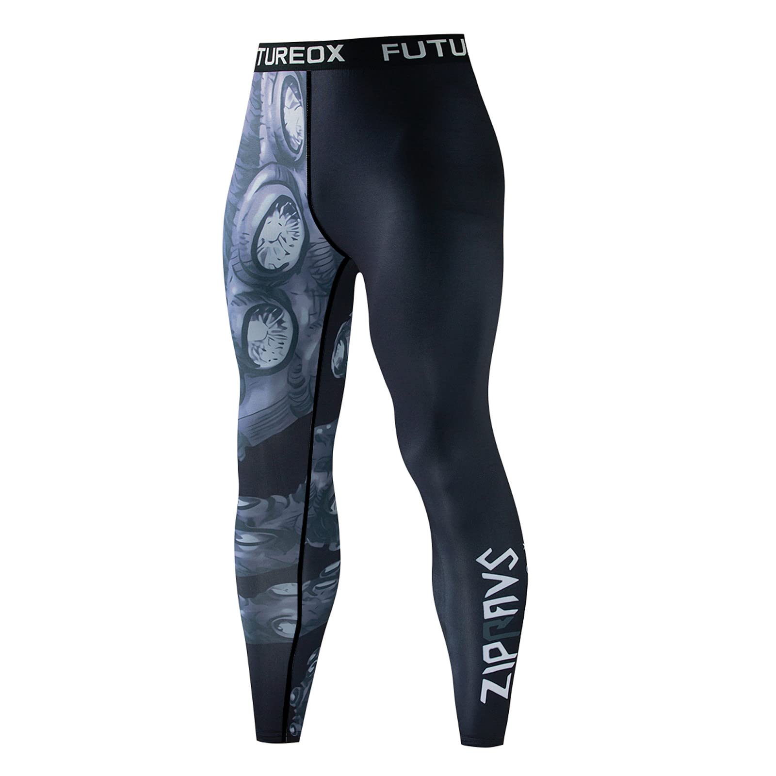 Fossean Men's Compression Leggings - Quick Dry Gym Running Tights for Fitness & Jogging