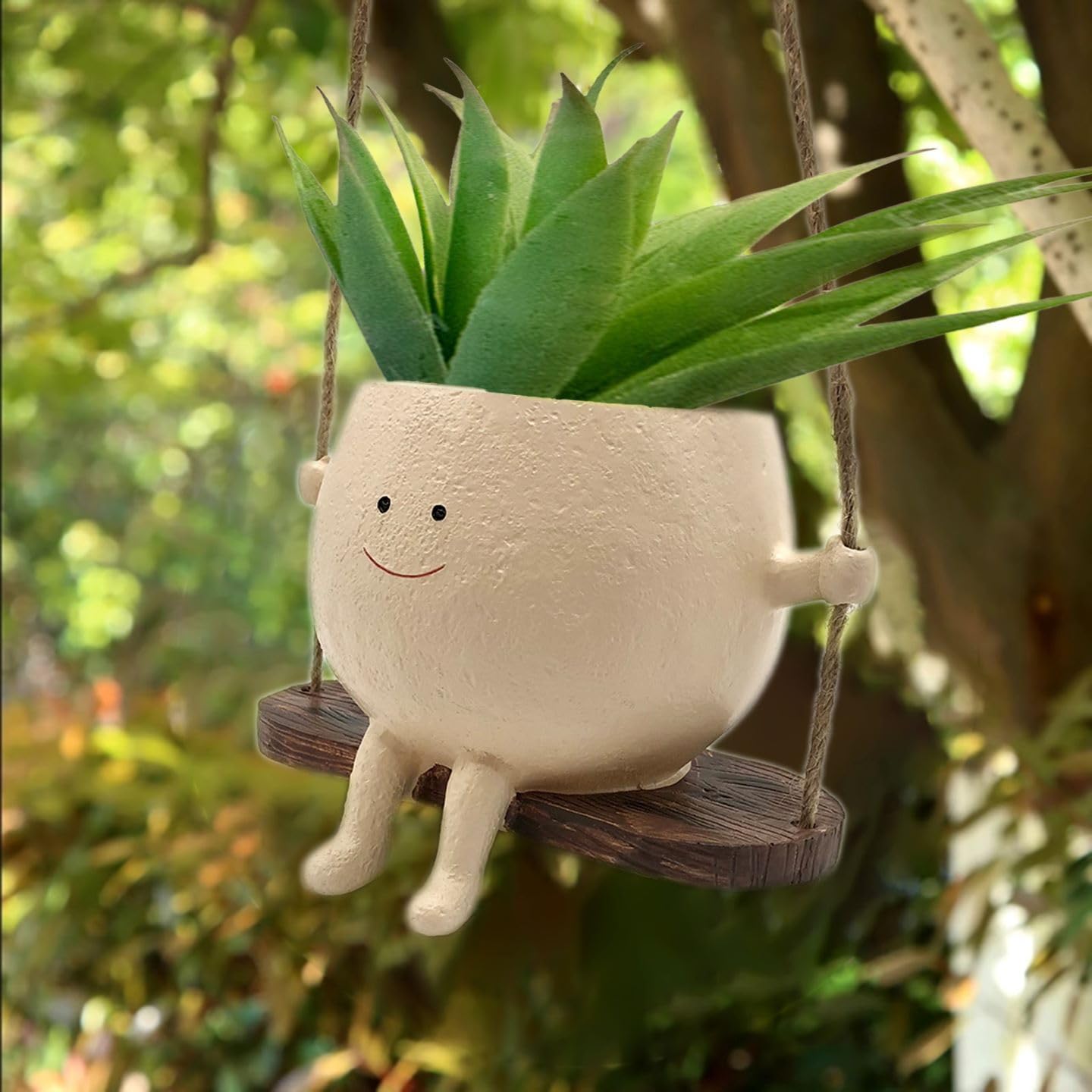 Swing Face Hanging Planter for Indoor & Outdoor Plants - Modern Decorative Small Hanging Flower Pots - Perfect for Balcony, Garden, Patio, and Home Decor